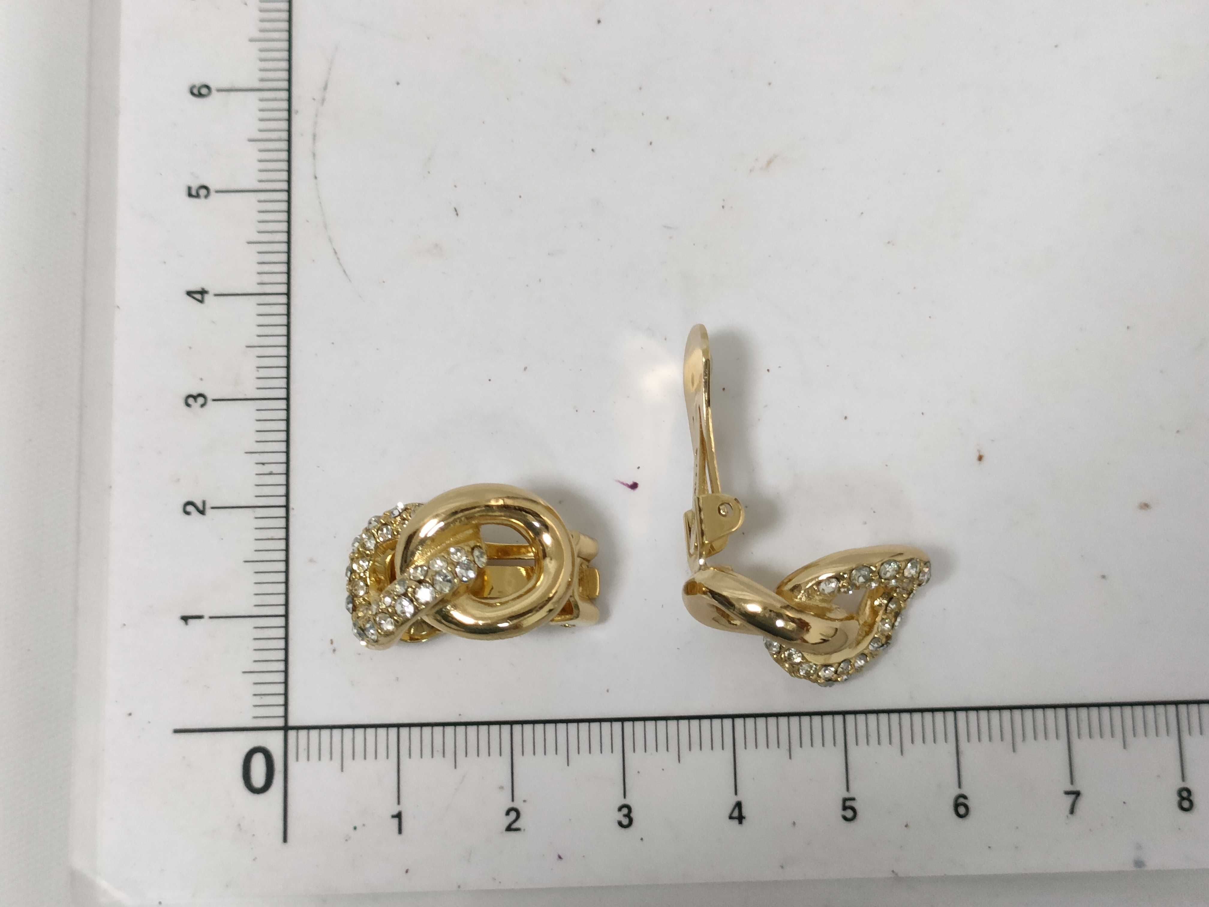 Gold Earrings with Small Diamonds — view 6