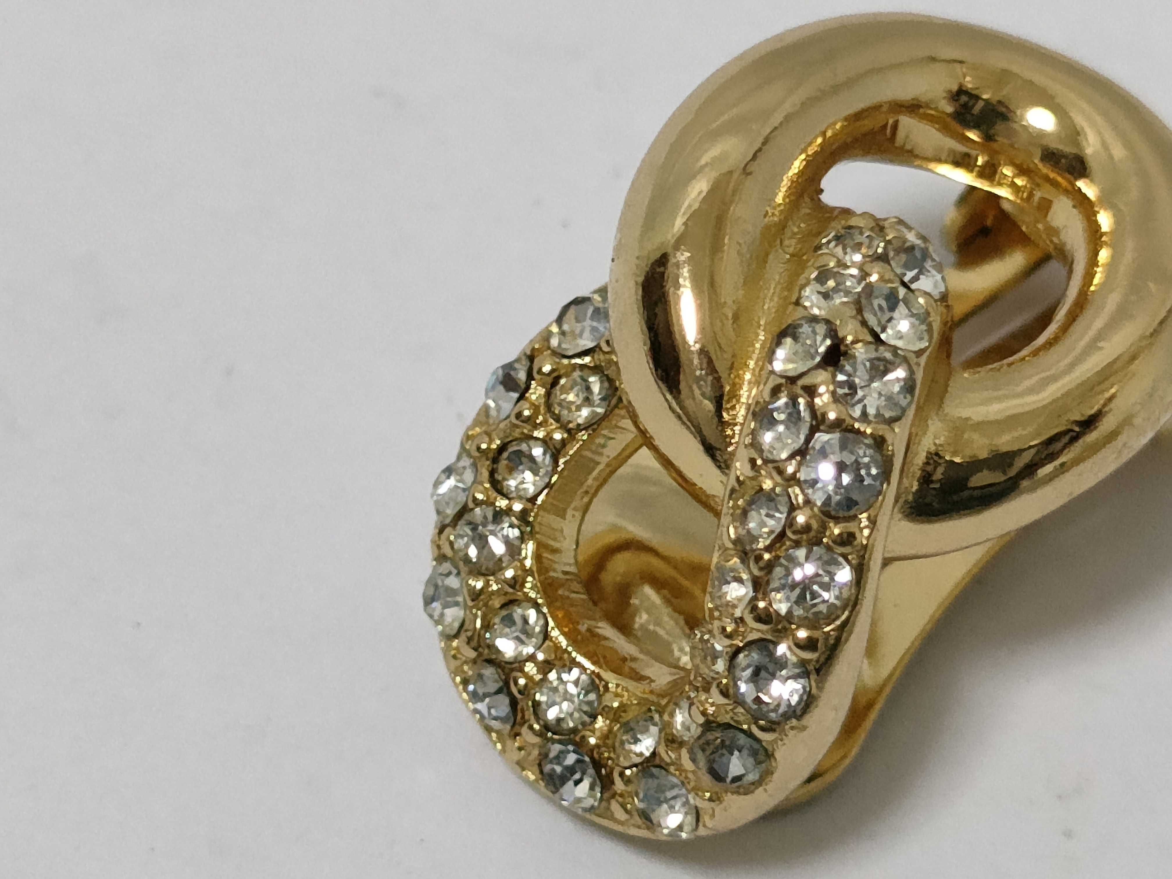 Gold Earrings with Small Diamonds — view 7