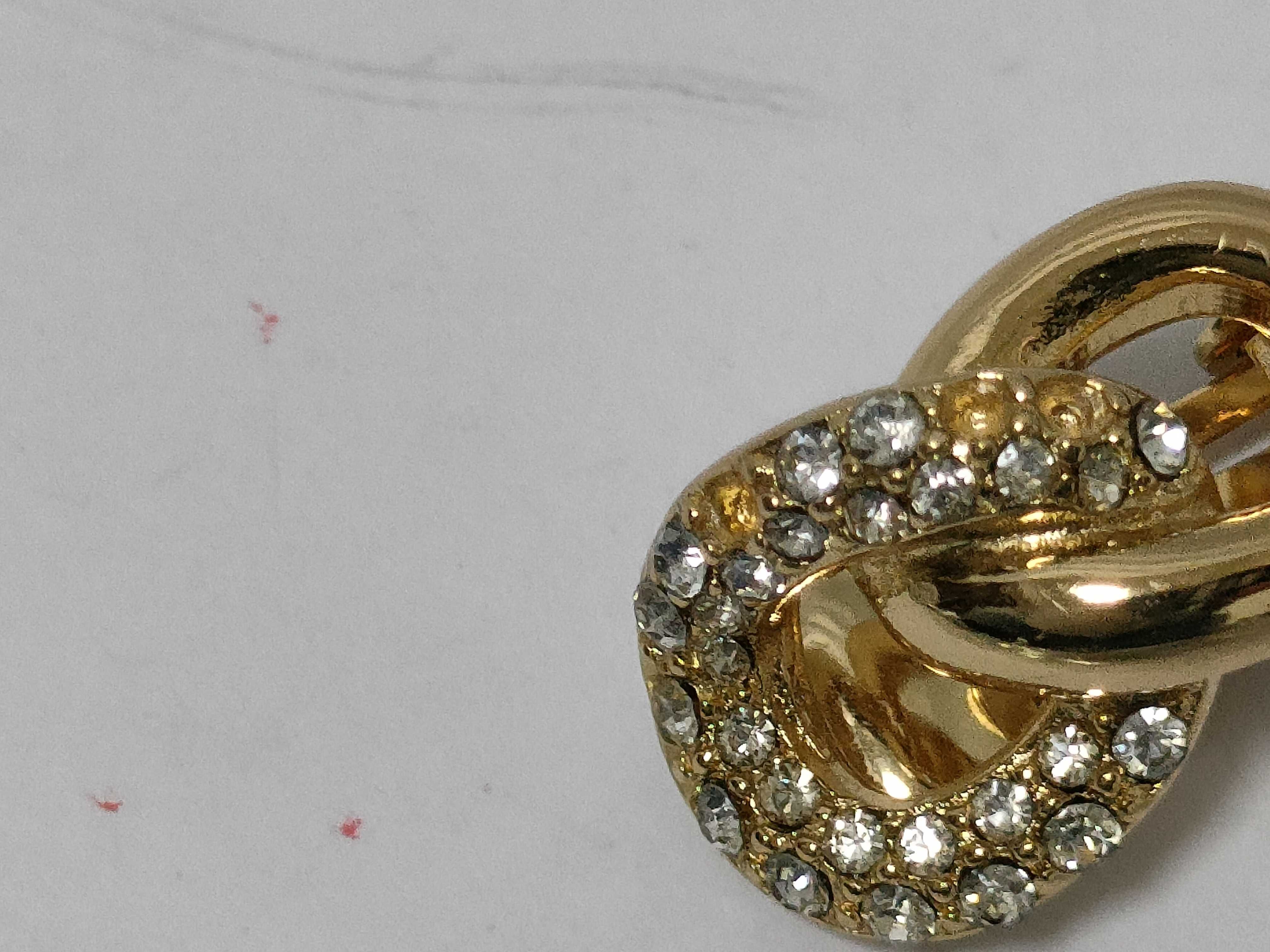 Gold Earrings with Small Diamonds — view 8