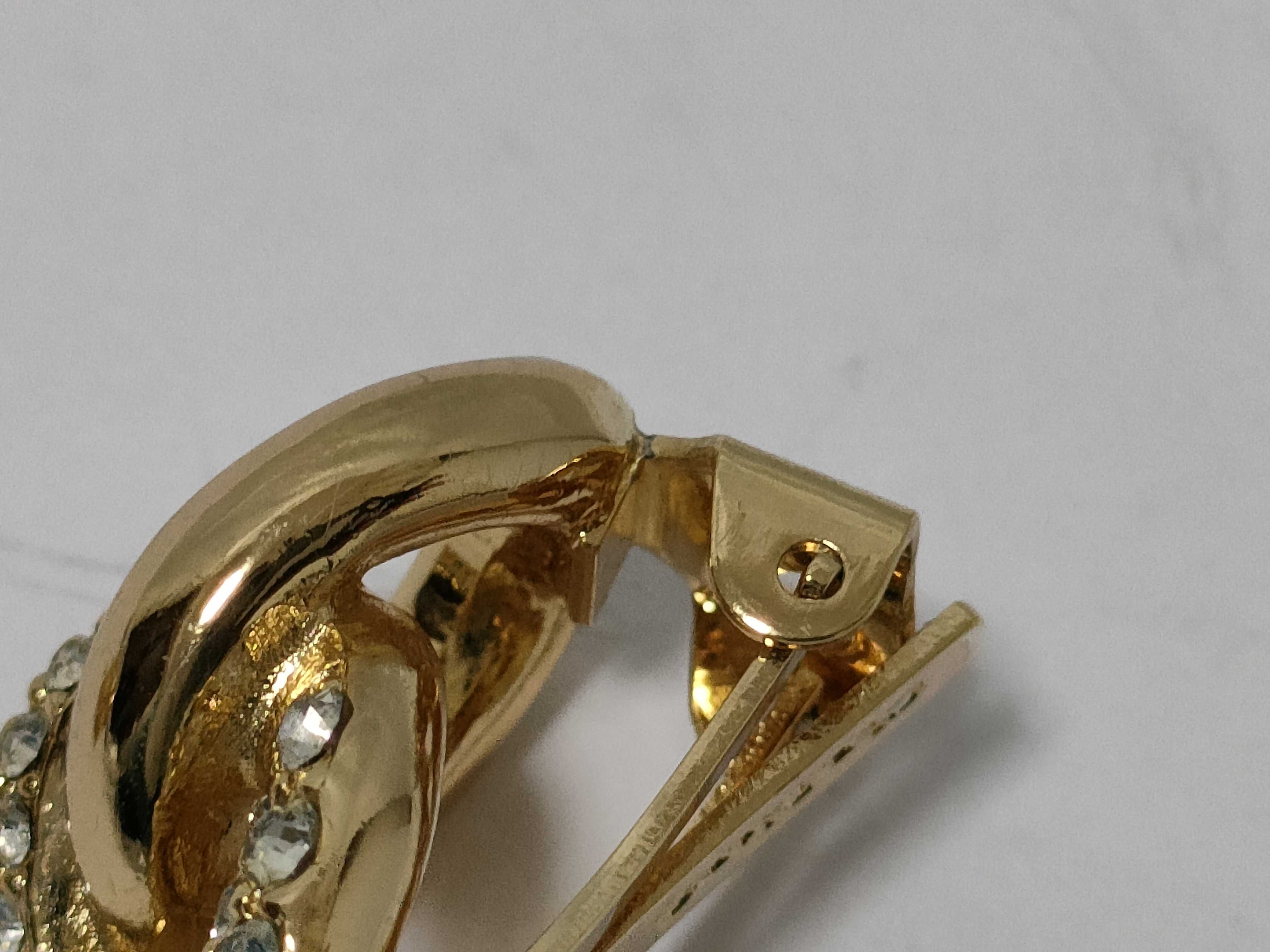 Gold Earrings with Small Diamonds — view 9