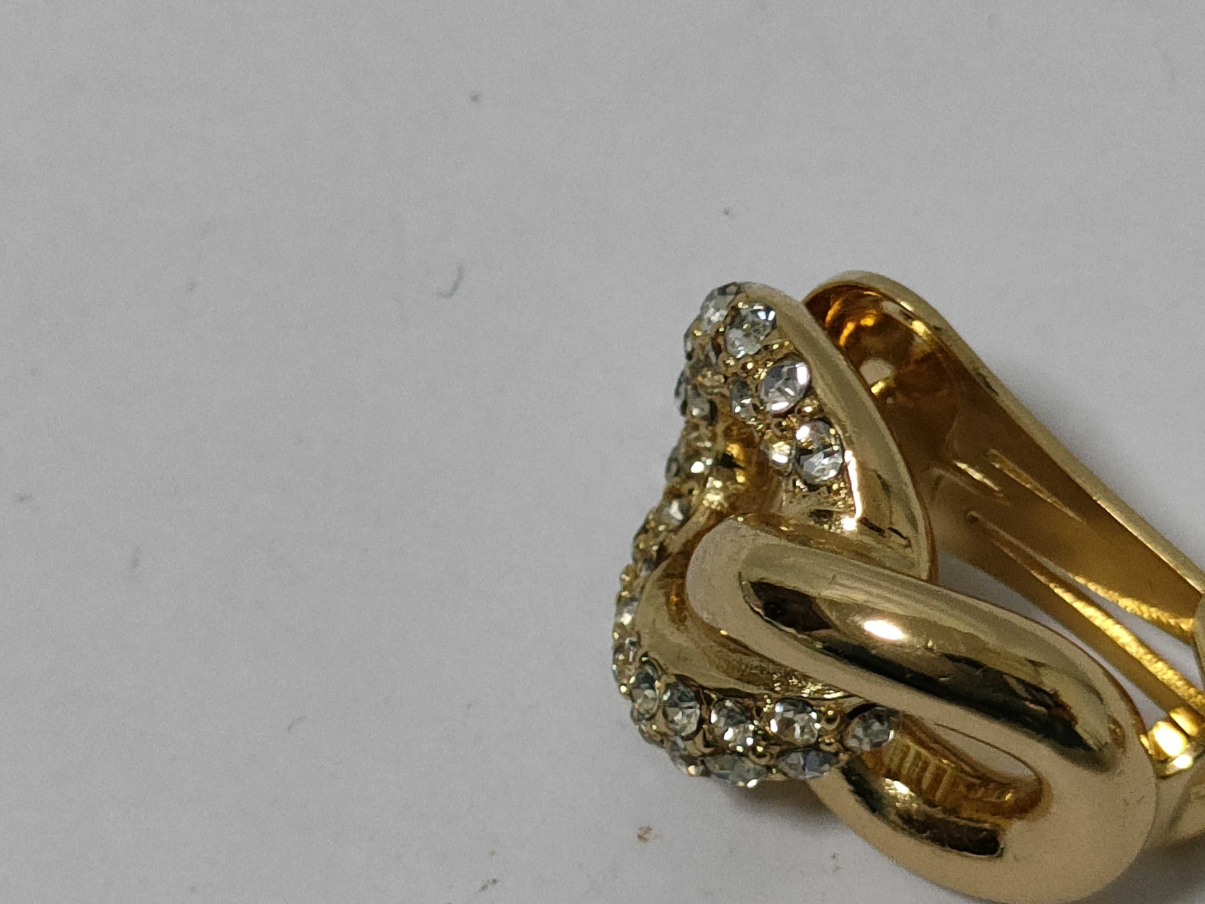 Gold Earrings with Small Diamonds — view 10