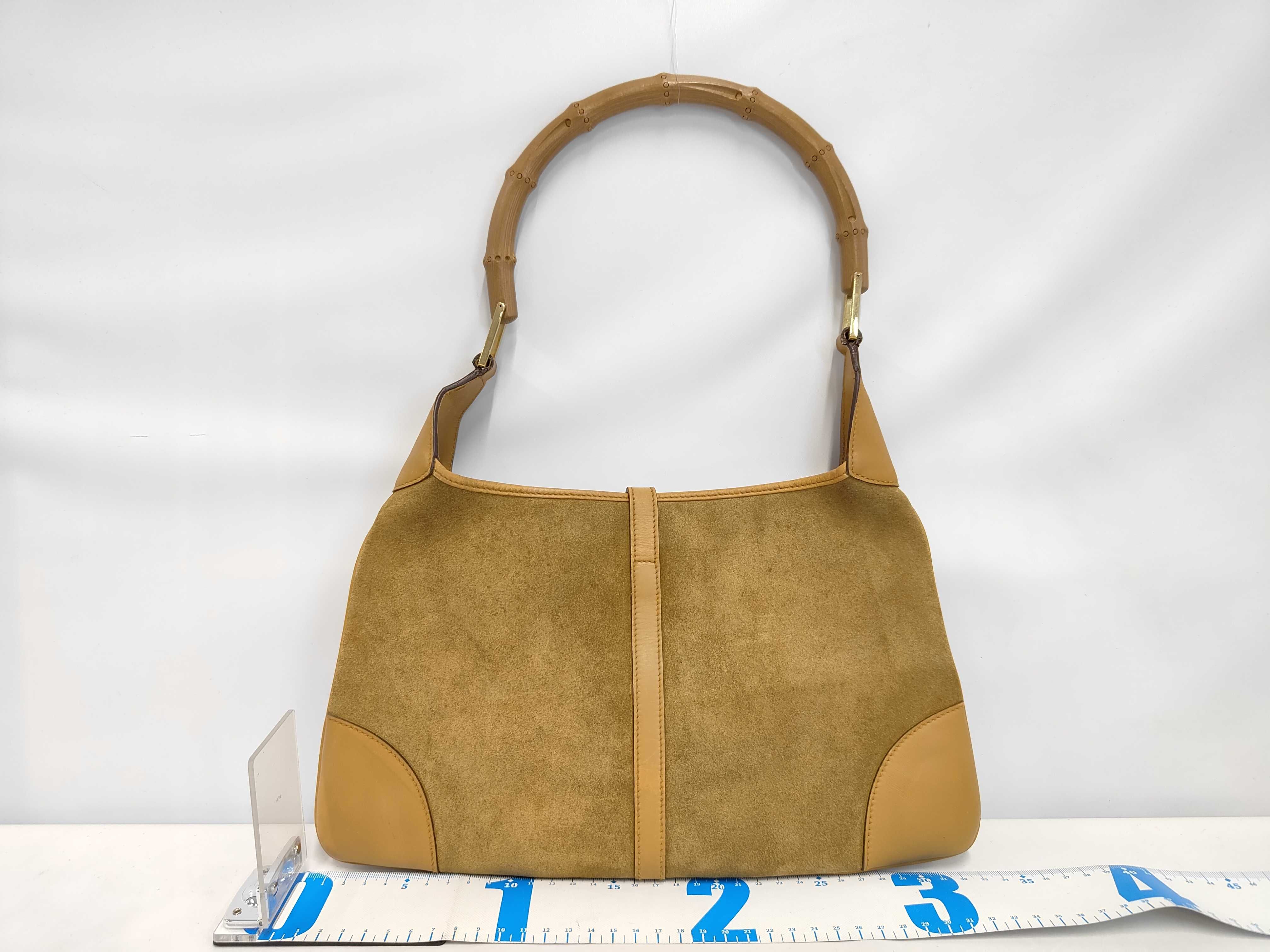 Suede Bamboo Jackie Handbag Shoulder Bag — view 2