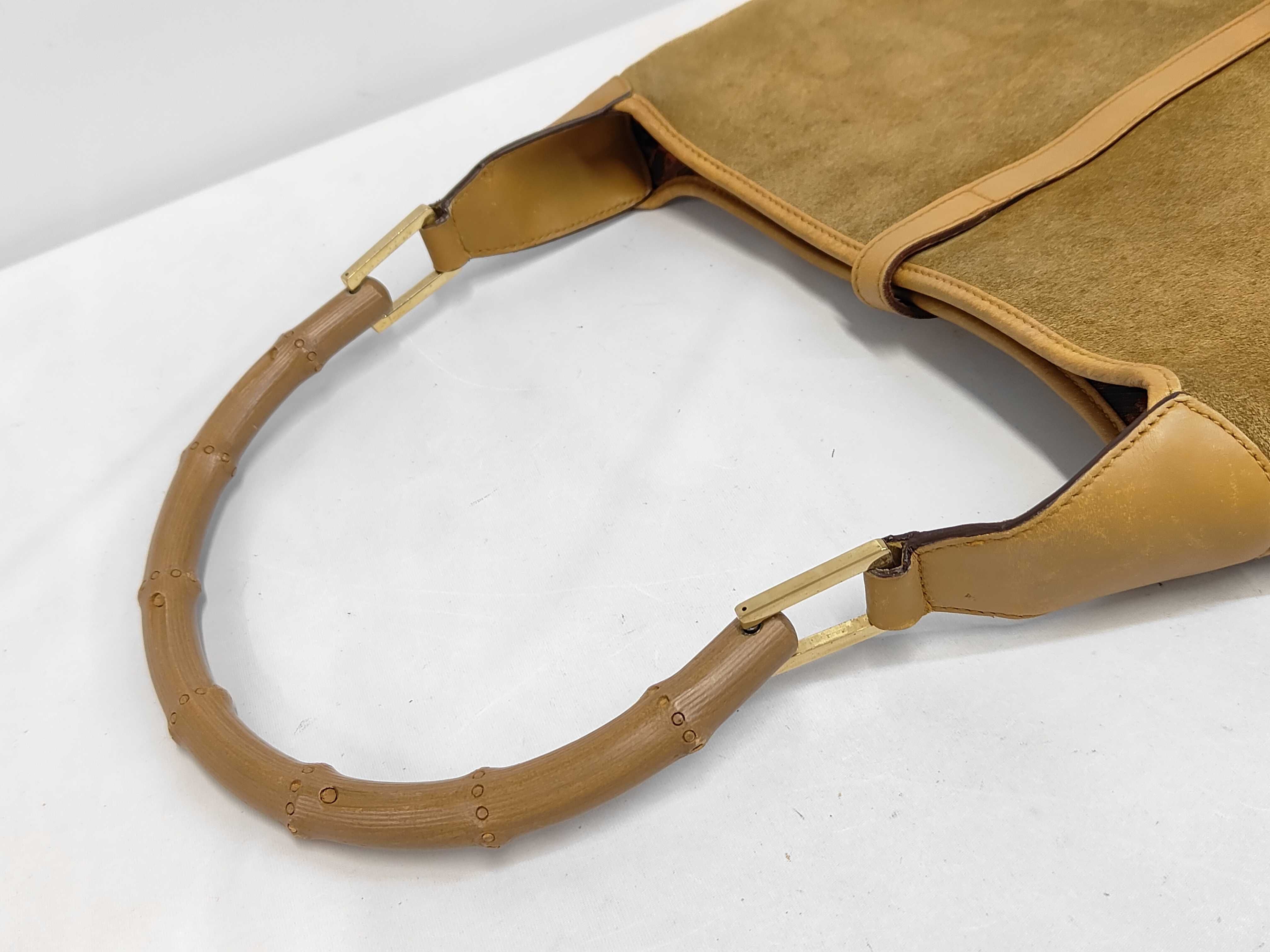 Suede Bamboo Jackie Handbag Shoulder Bag — view 5