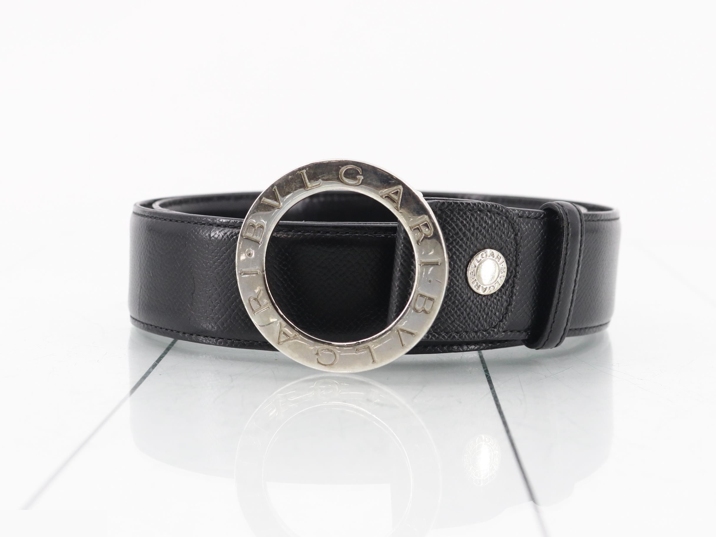 Logomania Leather Black Belt