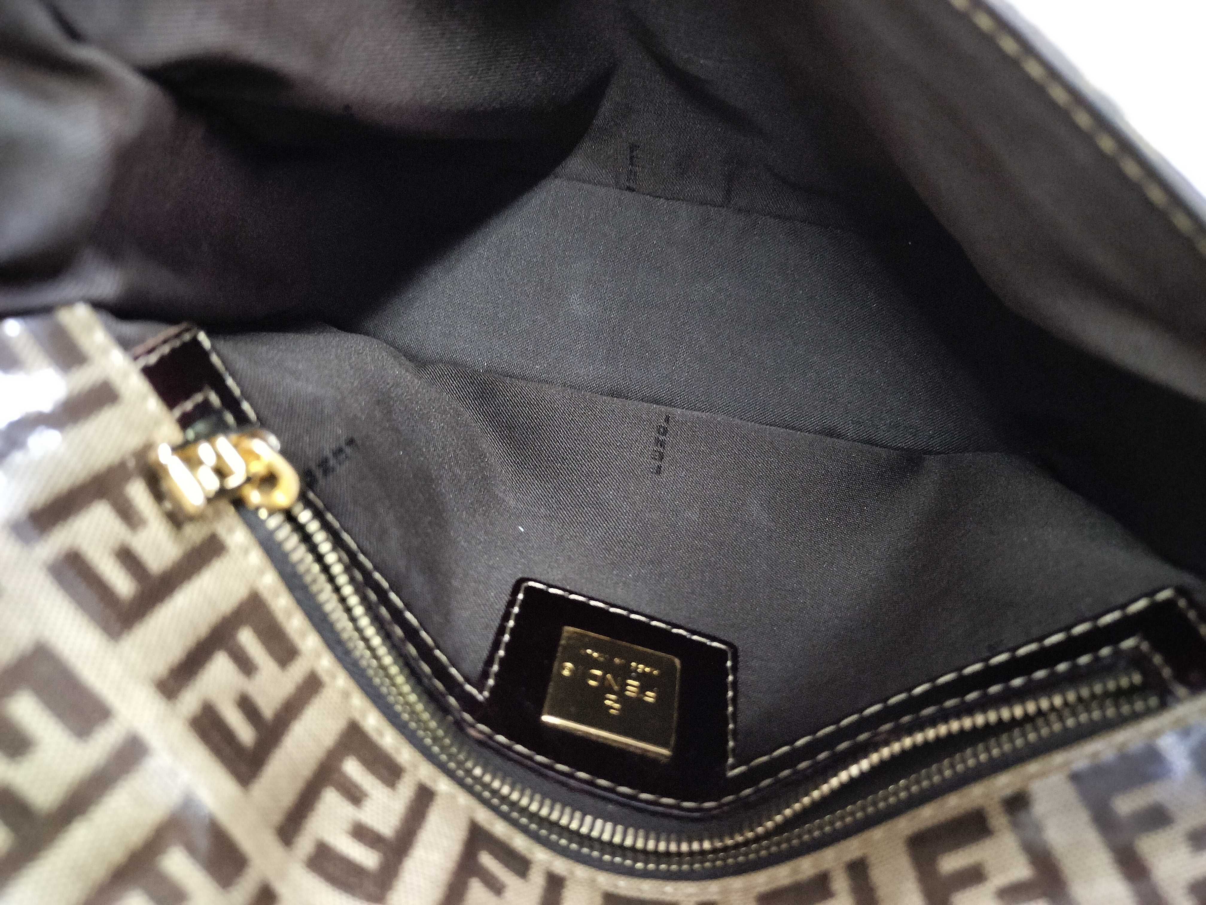 Zucca pattern Fendi Zucchino PVC coated canvas one-shoulder bag Beige x Brown Gold hardware FF logo Shoulder bag — view 7