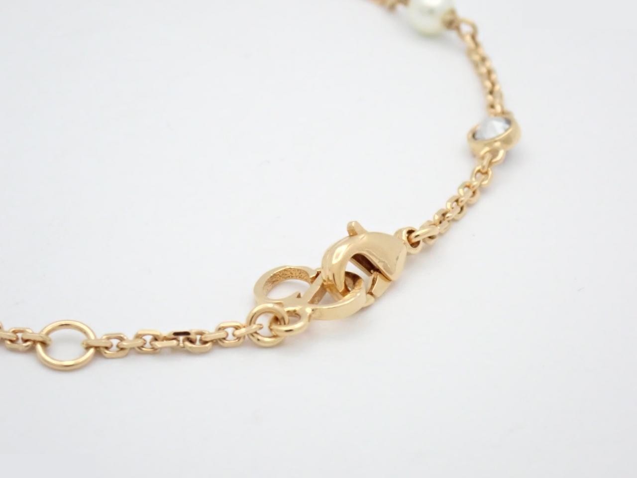Bracelet/Bangle with CD logo and pearls; wrist circumference approximately 18.5 cm. — view 3
