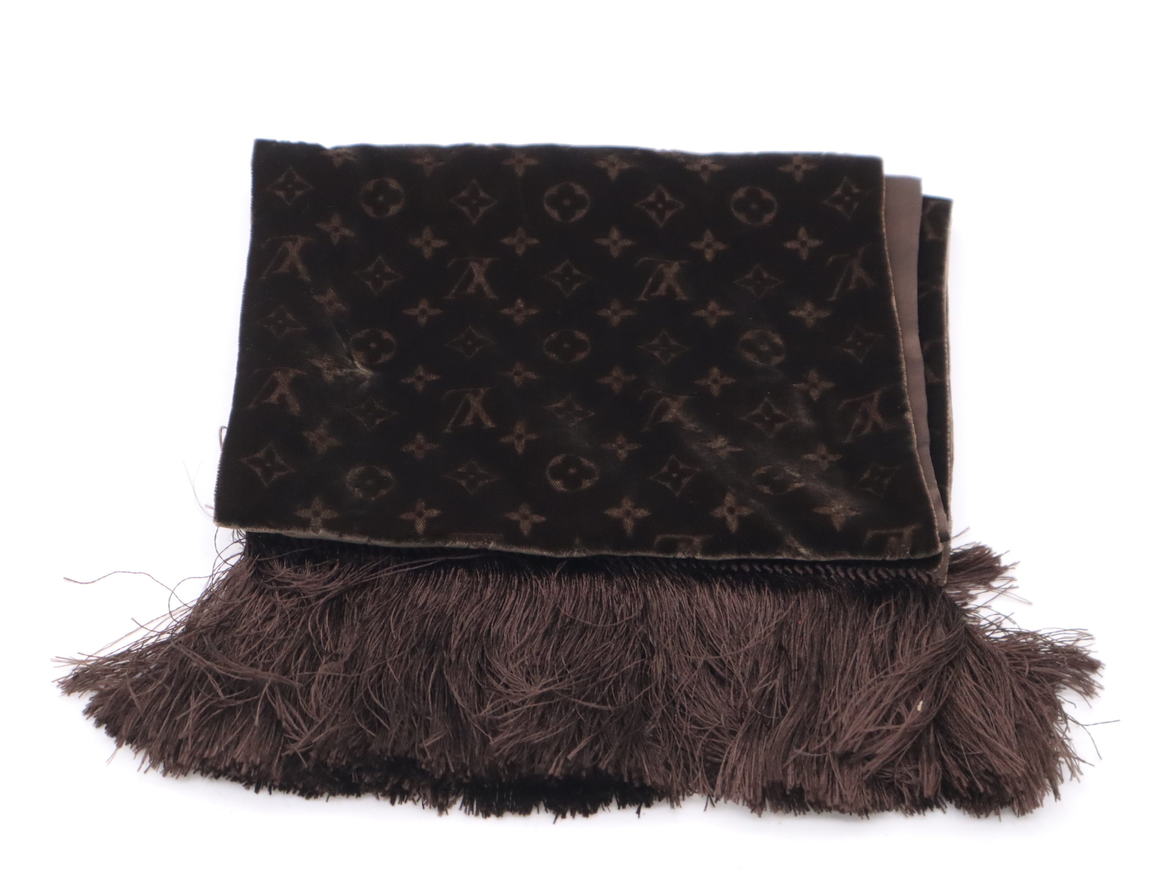 40191 0 Echarpe Bleu Scarf Rayon x Cupro x Silk Brown (Some wear, stains, and fraying) Other accessories — view 2