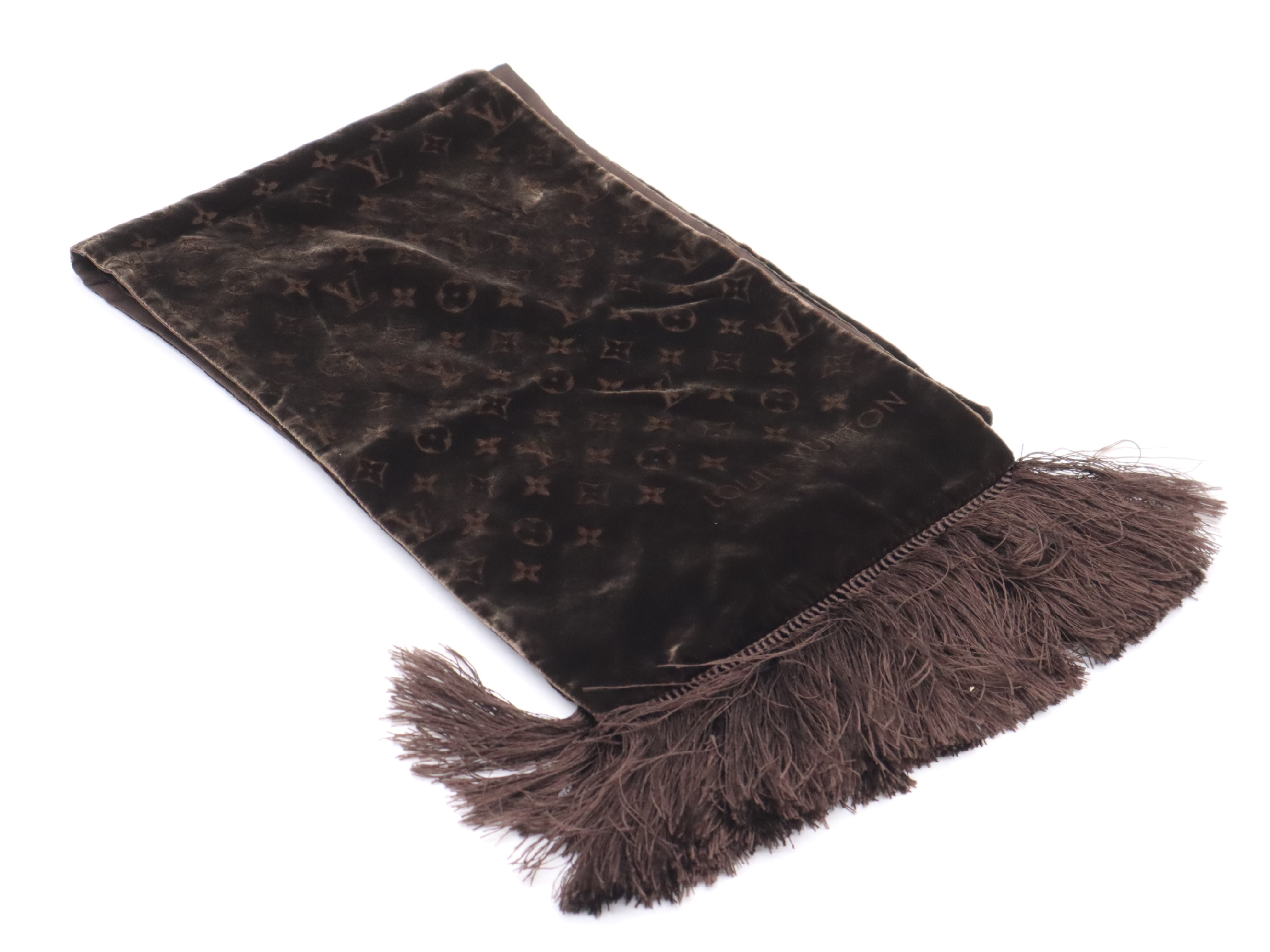 40191 0 Echarpe Bleu Scarf Rayon x Cupro x Silk Brown (Some wear, stains, and fraying) Other accessories — view 3