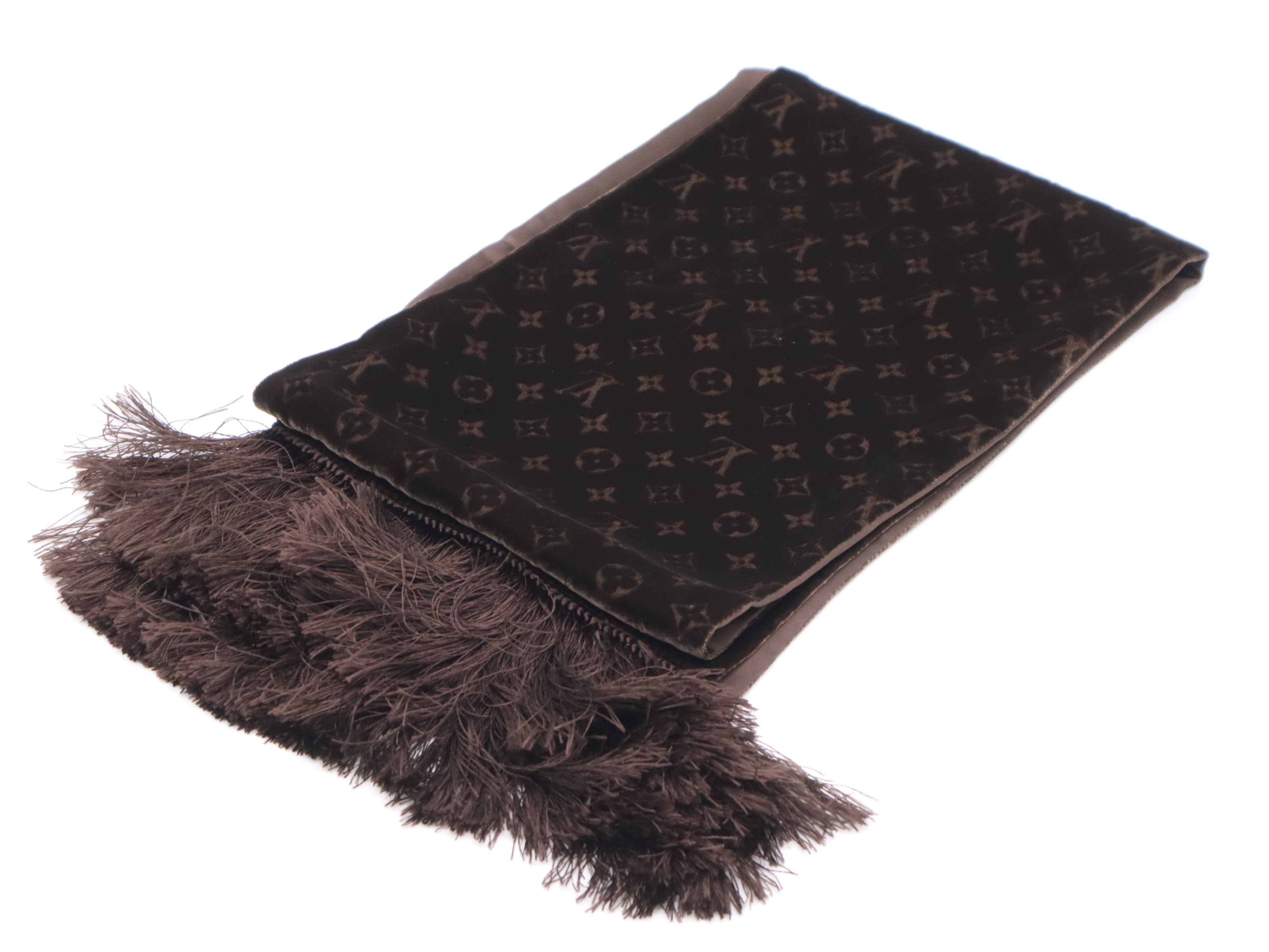 40191 0 Echarpe Bleu Scarf Rayon x Cupro x Silk Brown (Some wear, stains, and fraying) Other accessories — view 4