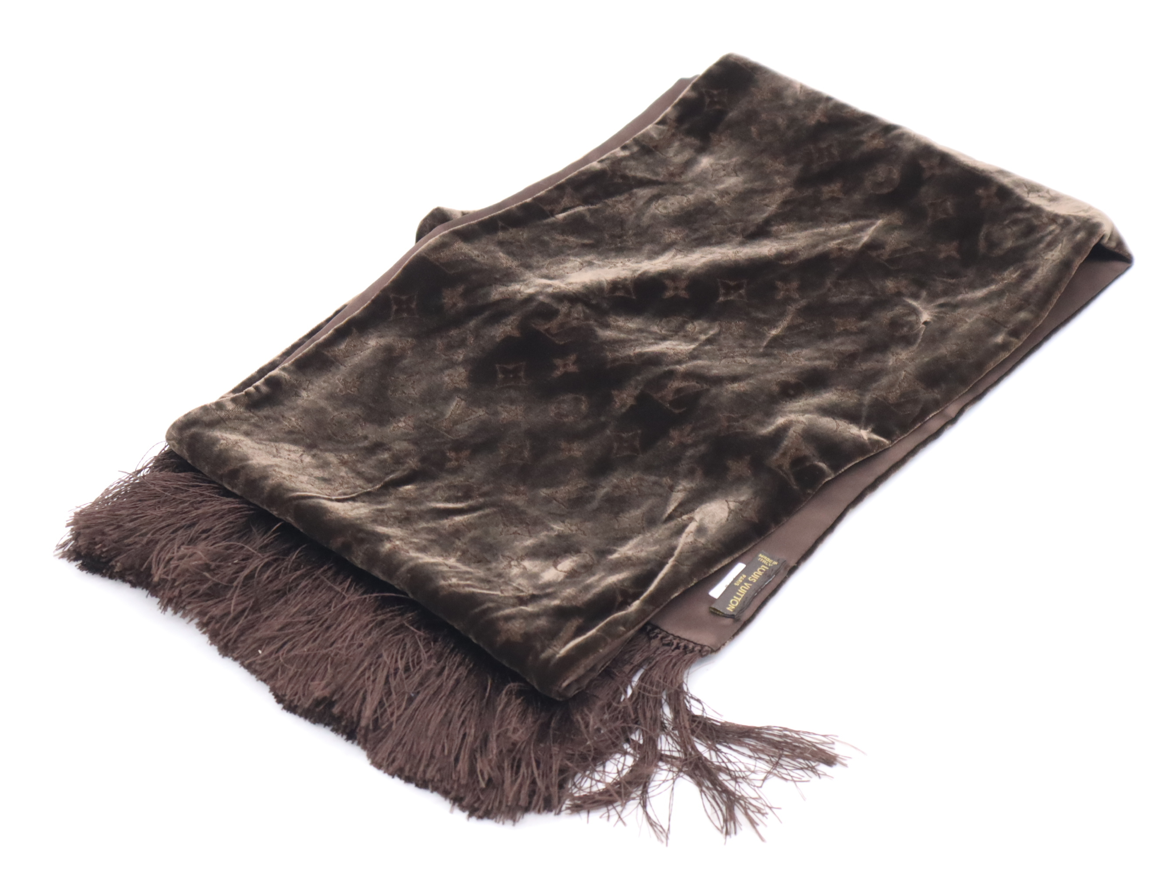 40191 0 Echarpe Bleu Scarf Rayon x Cupro x Silk Brown (Some wear, stains, and fraying) Other accessories — view 5