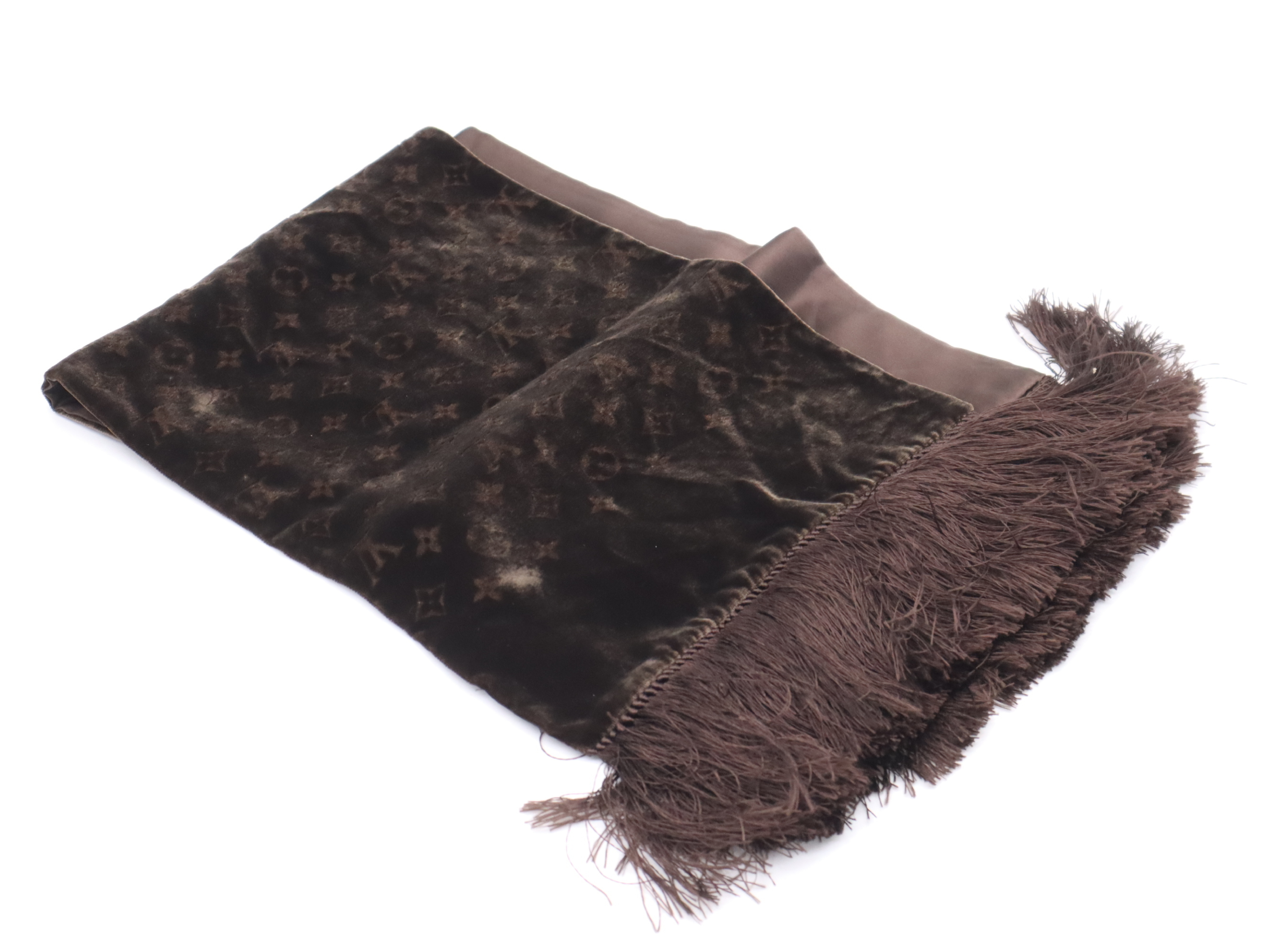 40191 0 Echarpe Bleu Scarf Rayon x Cupro x Silk Brown (Some wear, stains, and fraying) Other accessories — view 6