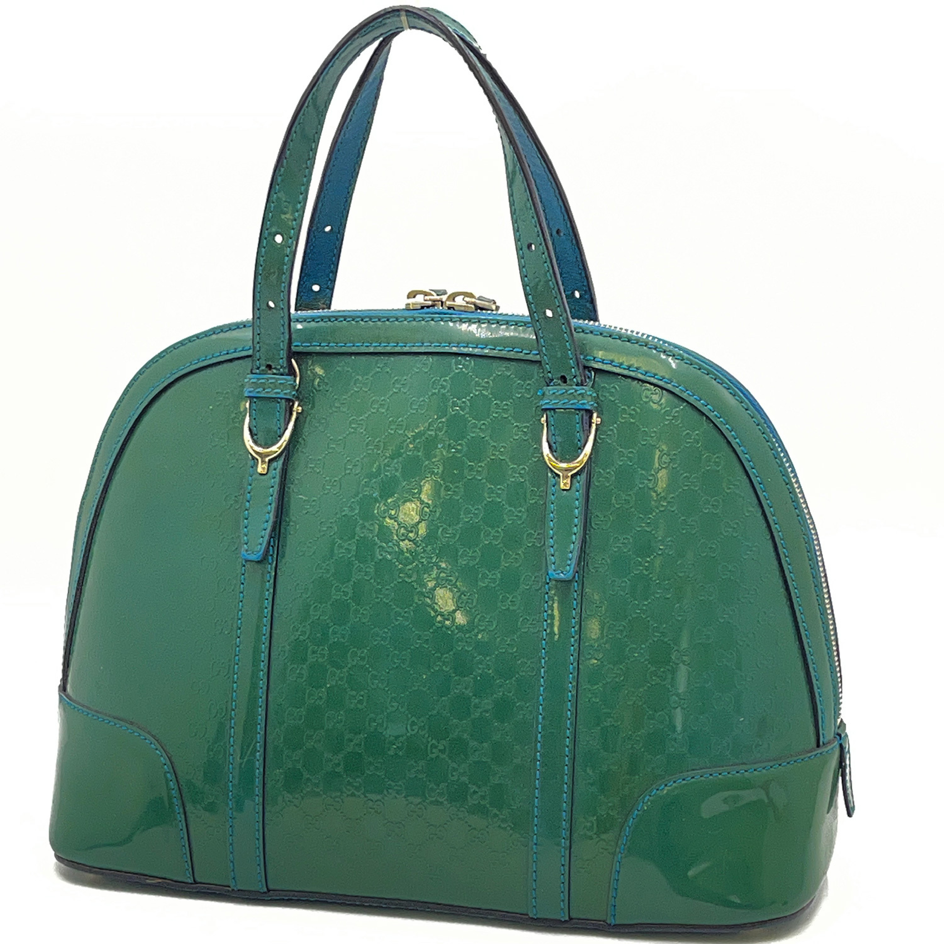 Microguccissima Green Patent Leather Shoulder Bag 309617 D016515121 — view 3