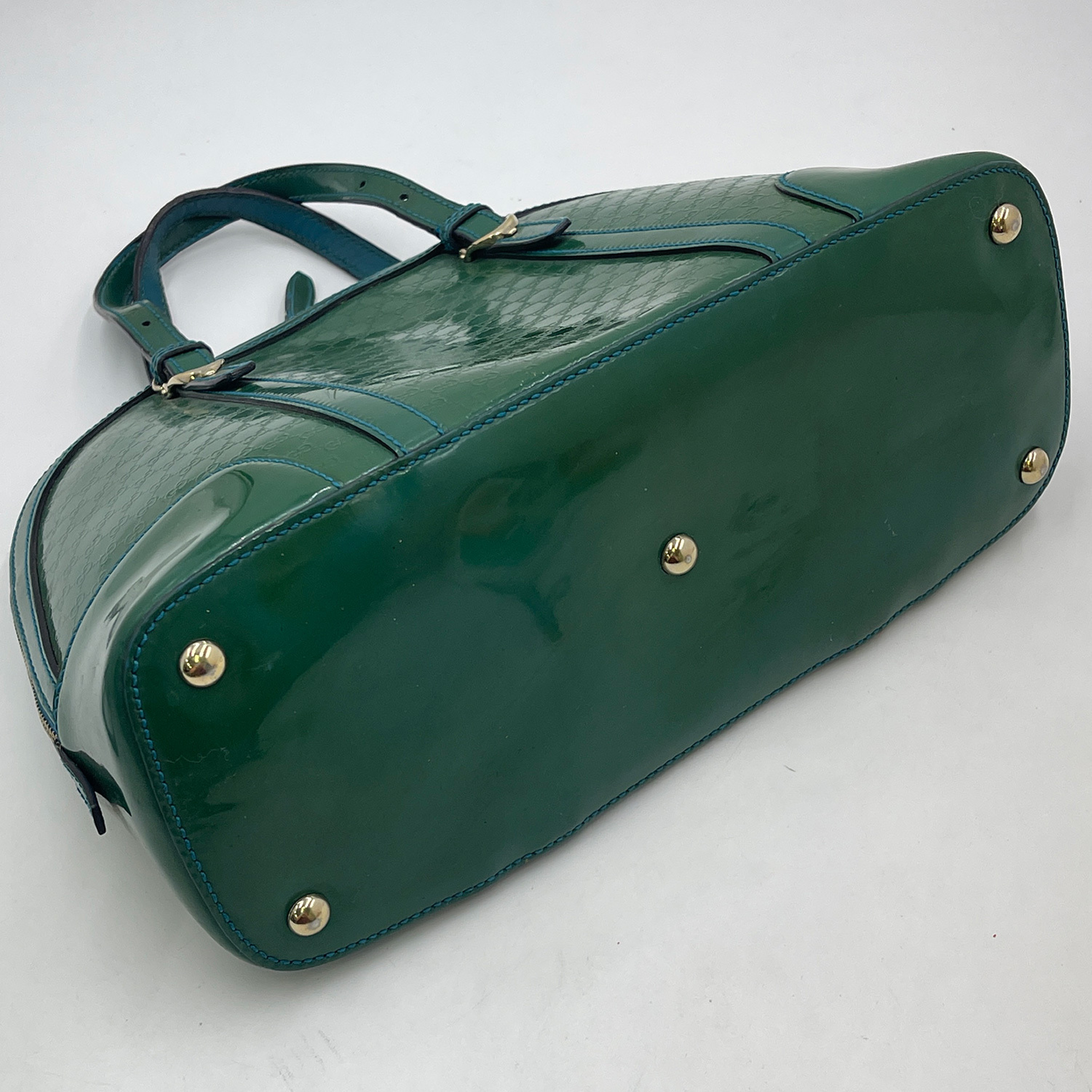 Microguccissima Green Patent Leather Shoulder Bag 309617 D016515121 — view 5
