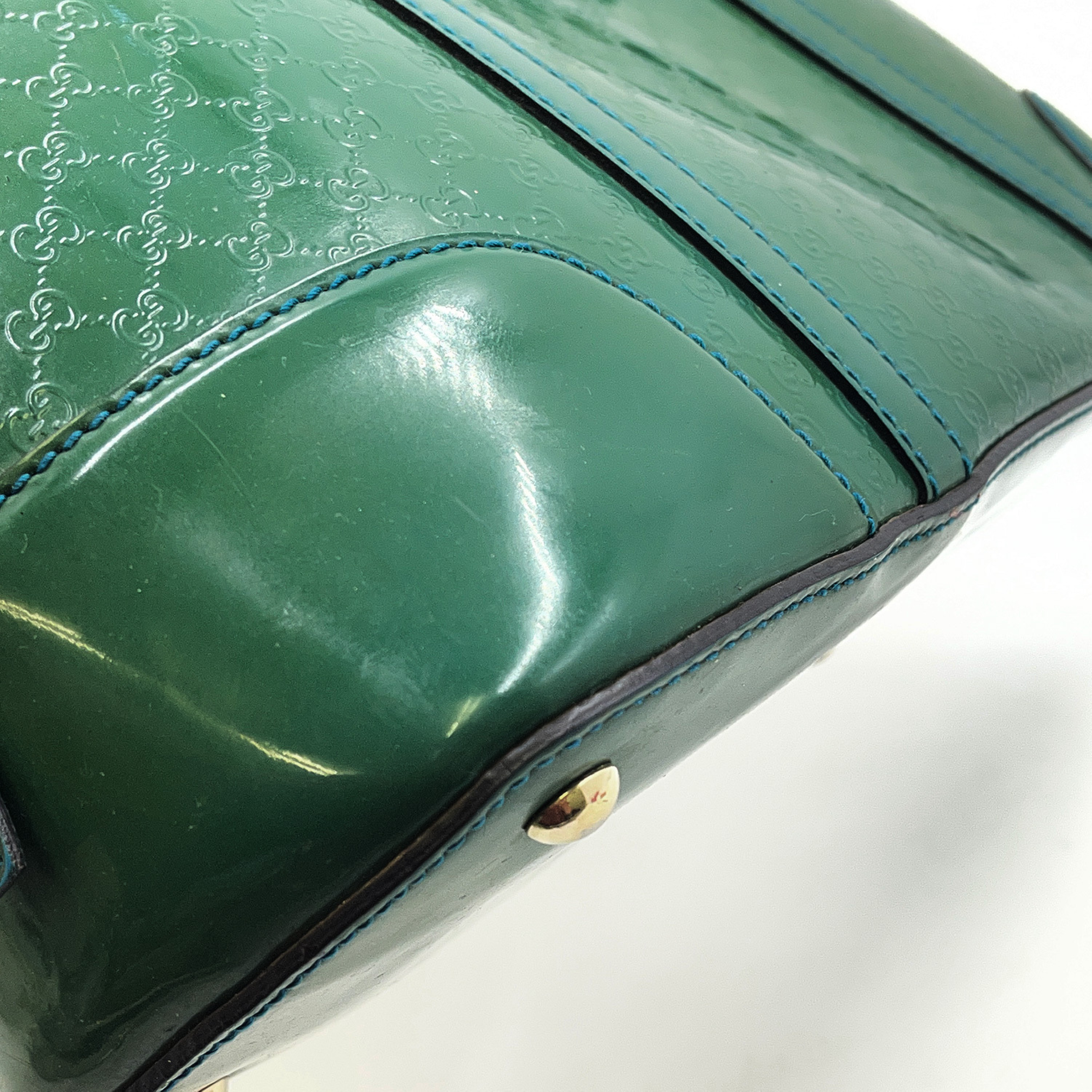 Microguccissima Green Patent Leather Shoulder Bag 309617 D016515121 — view 7