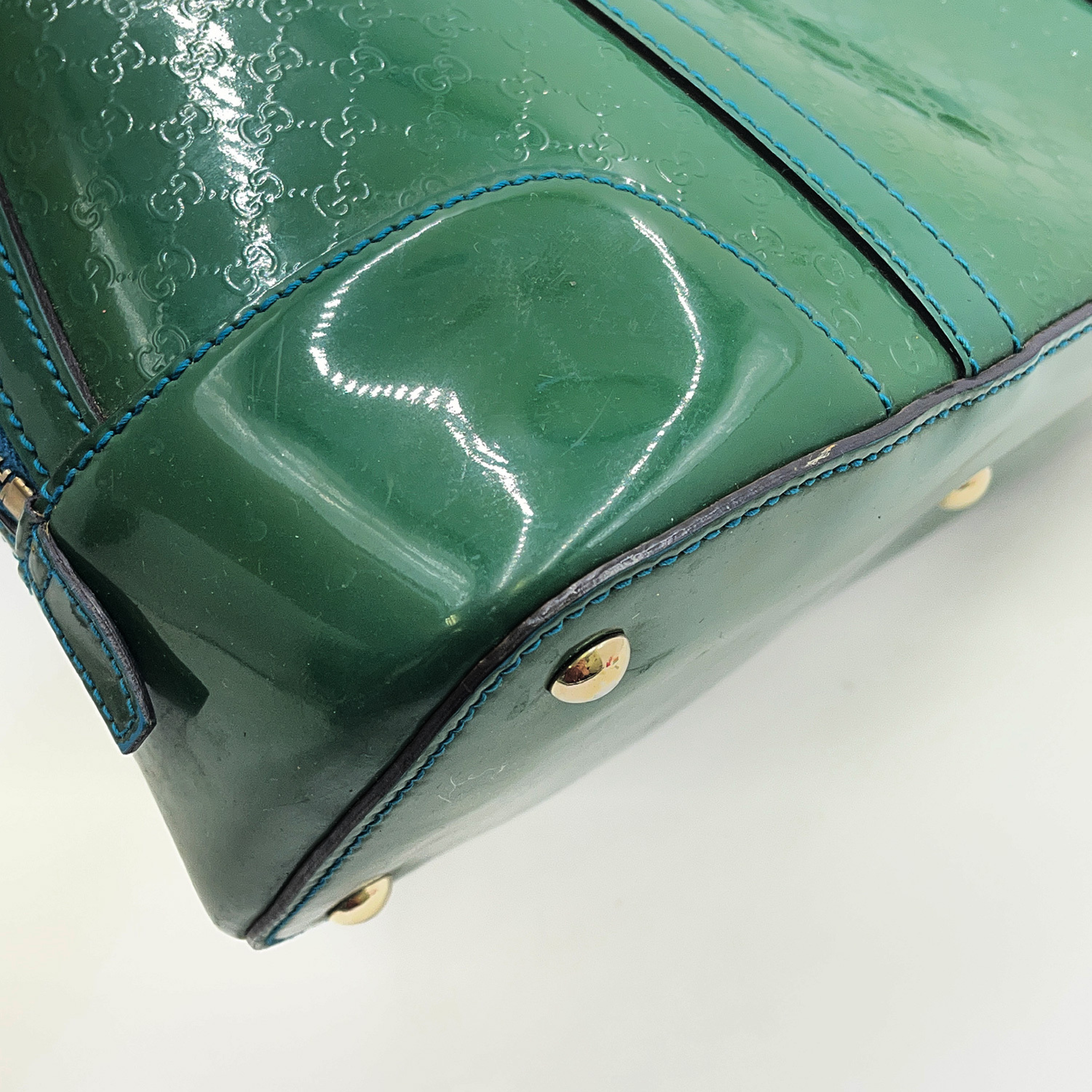 Microguccissima Green Patent Leather Shoulder Bag 309617 D016515121 — view 8
