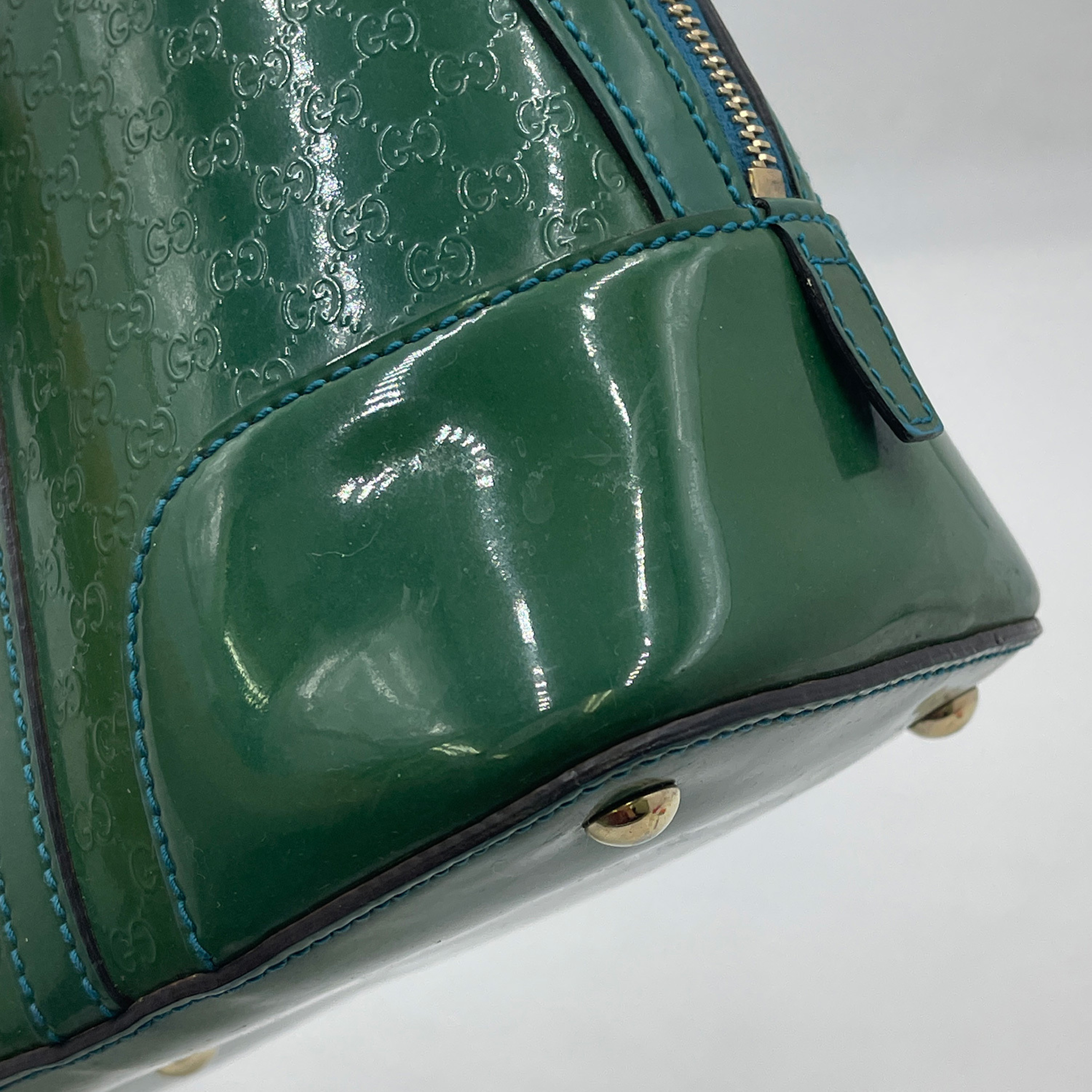 Microguccissima Green Patent Leather Shoulder Bag 309617 D016515121 — view 9