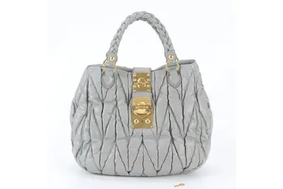 Matelassé Gathered Leather Tote Bag (Shoulder Bag)