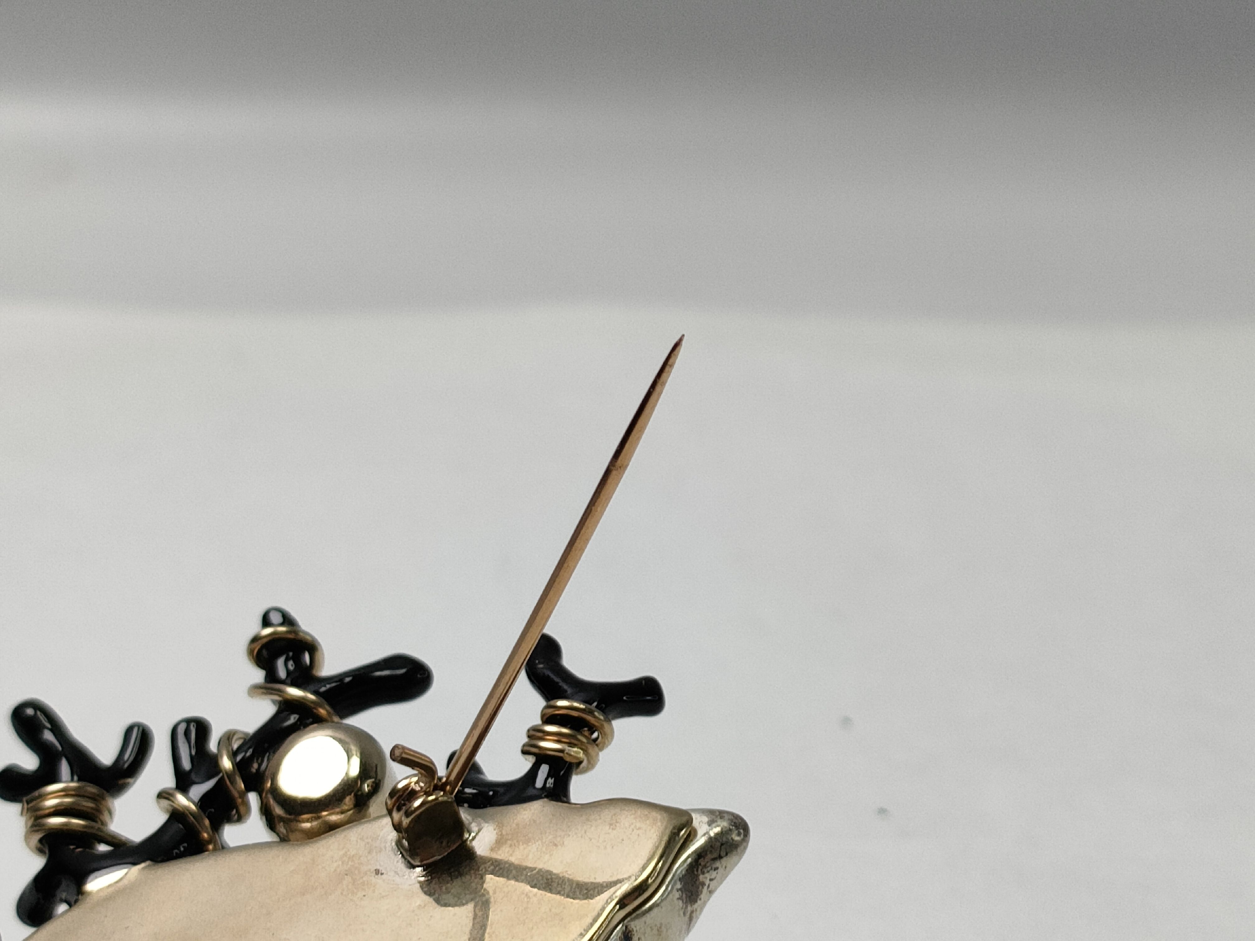 seashell and coral motif brooch — view 4