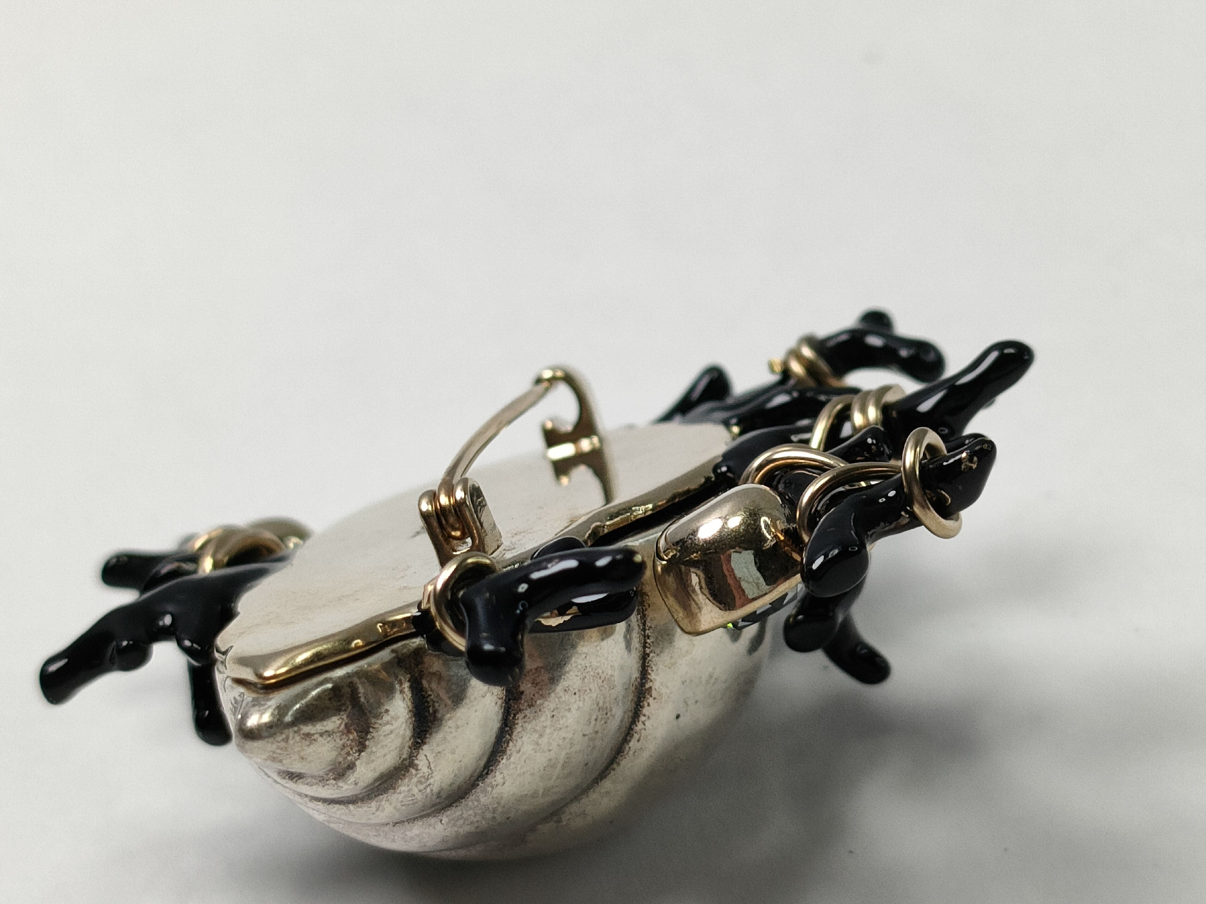 seashell and coral motif brooch — view 8