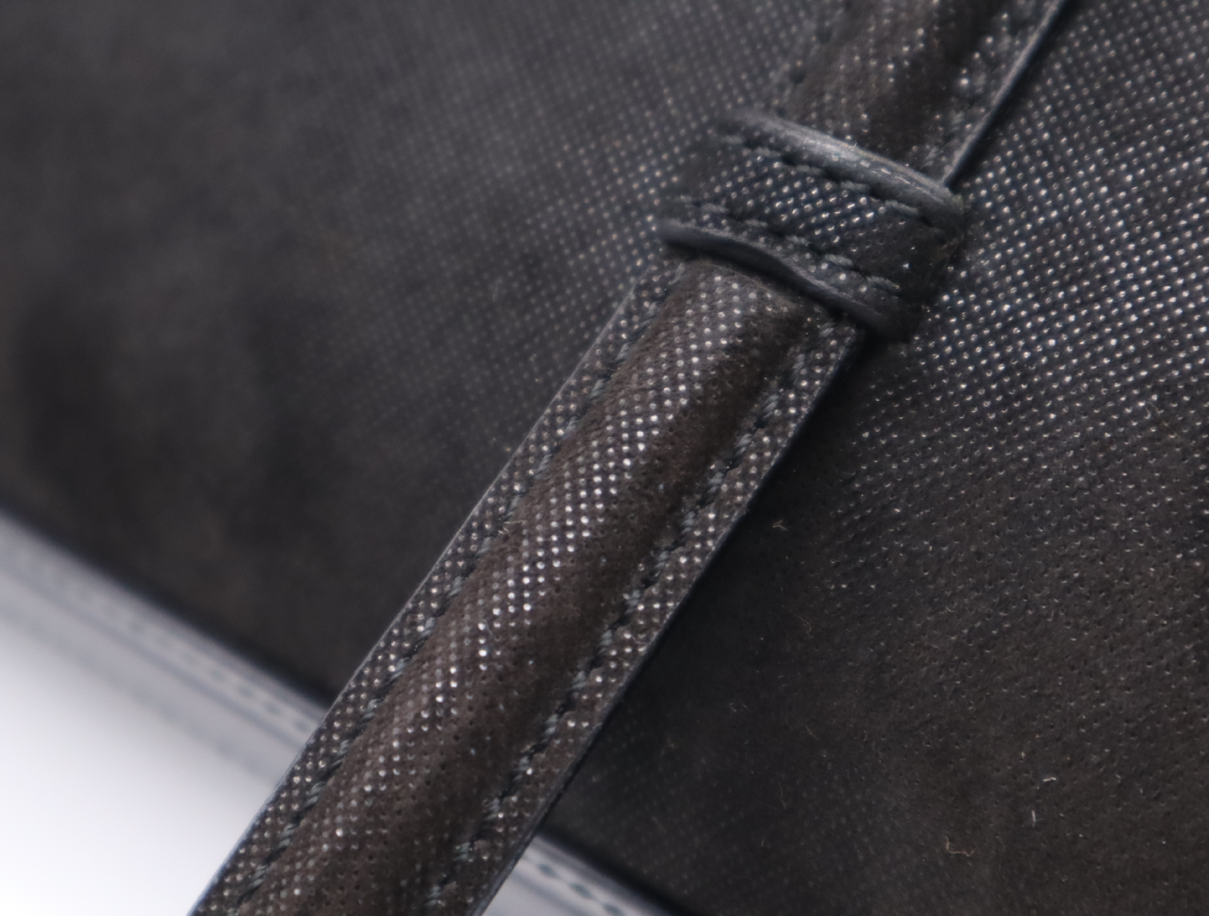 Suede Anagram Handbag, Black, with Dust Bag — view 10