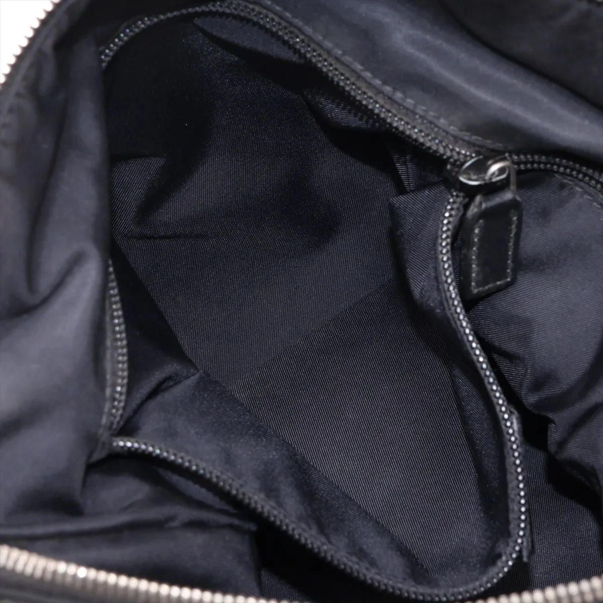 Sherry Line Canvas x Leather Shoulder Bag, Black, 387111 — view 7