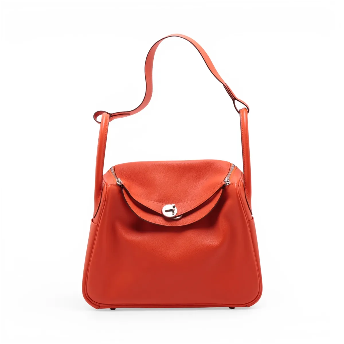 Lindy 30, Taurillon Clemence leather, orange, silver hardware Q: 2013