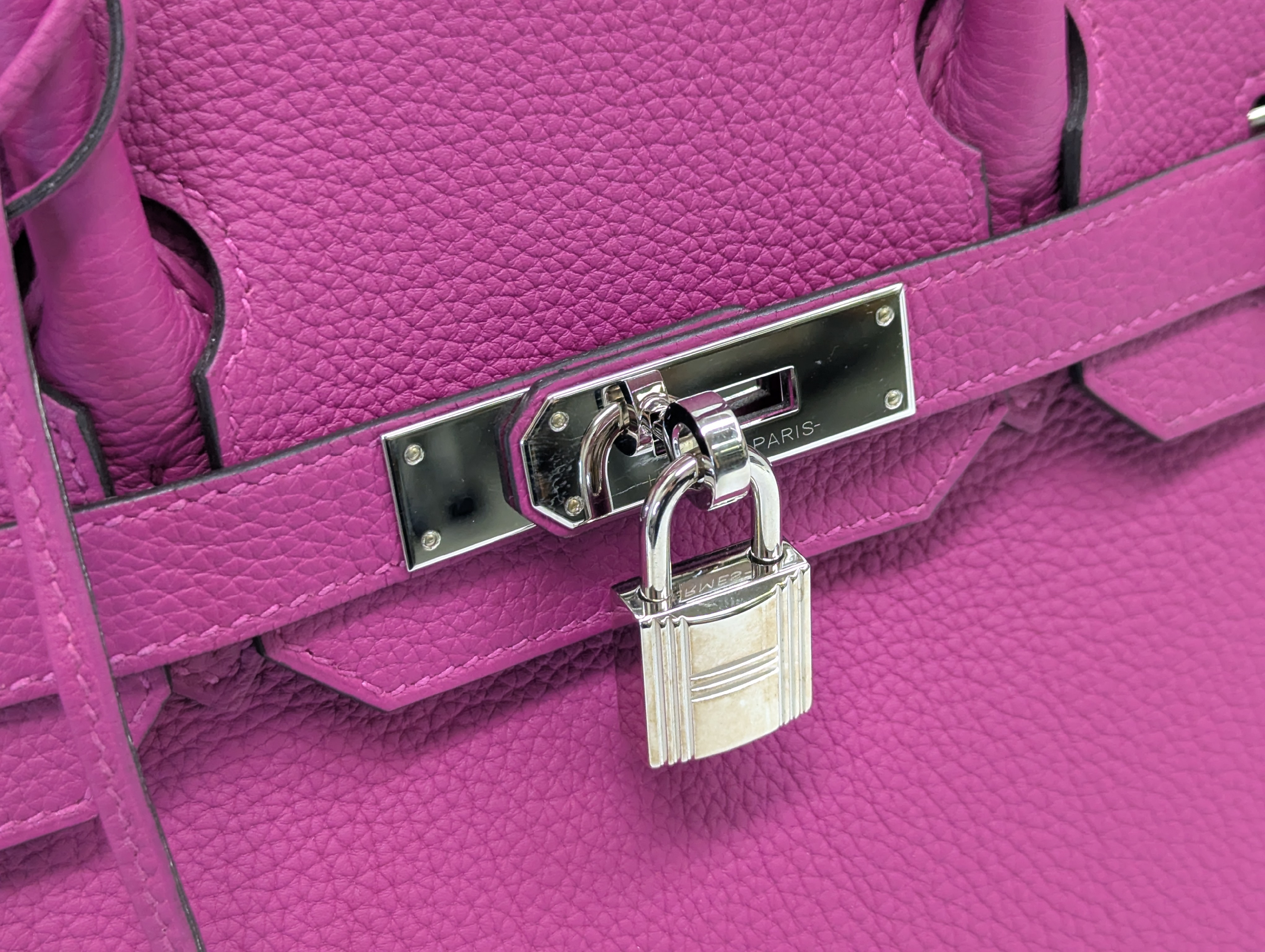 Birkin 30 Togo Rose Purple Silver Hardware C Stamp Handbag — view 9
