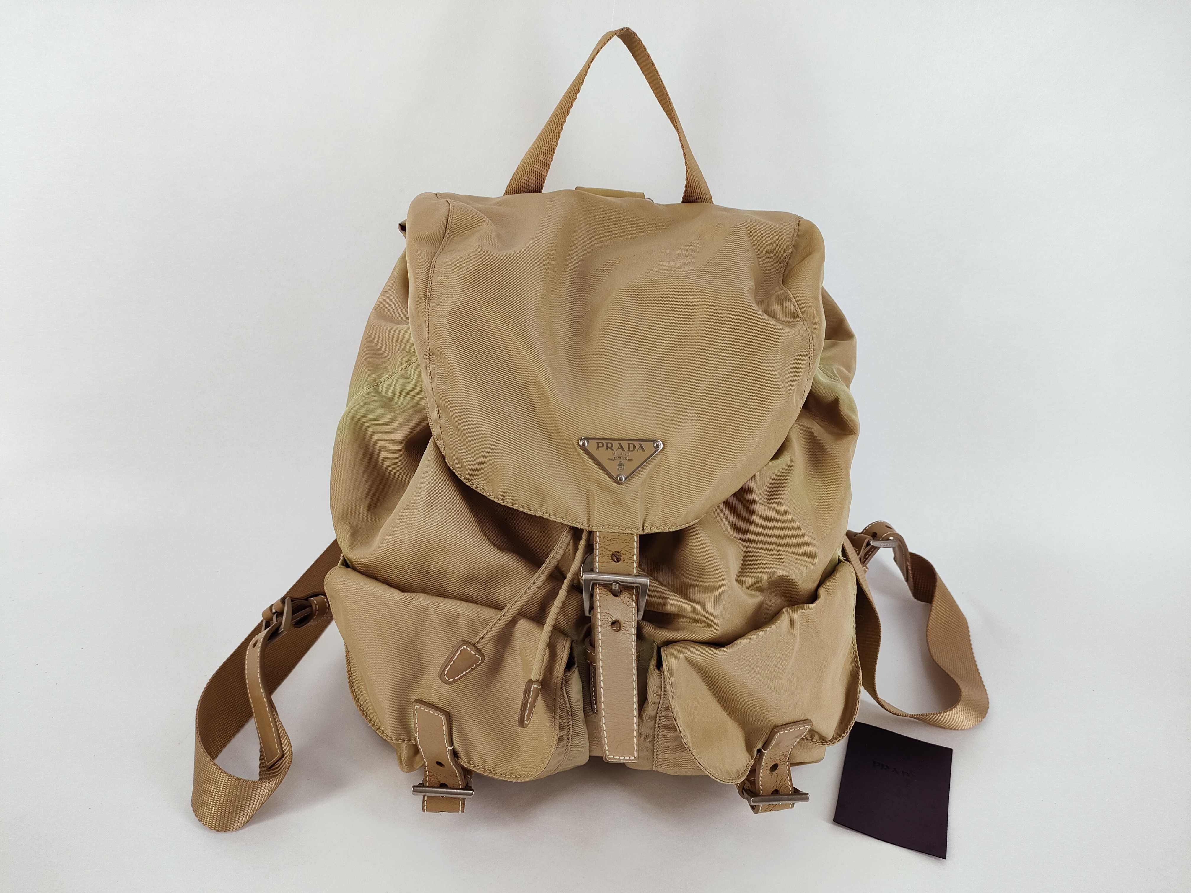 nylon backpack, beige.