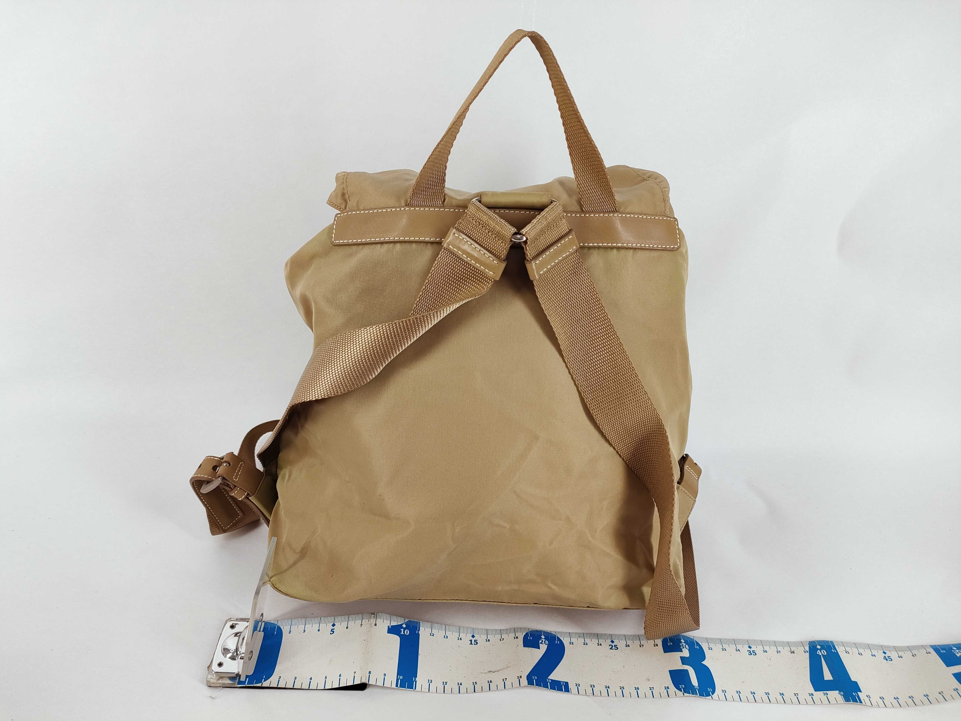 nylon backpack, beige. — view 2