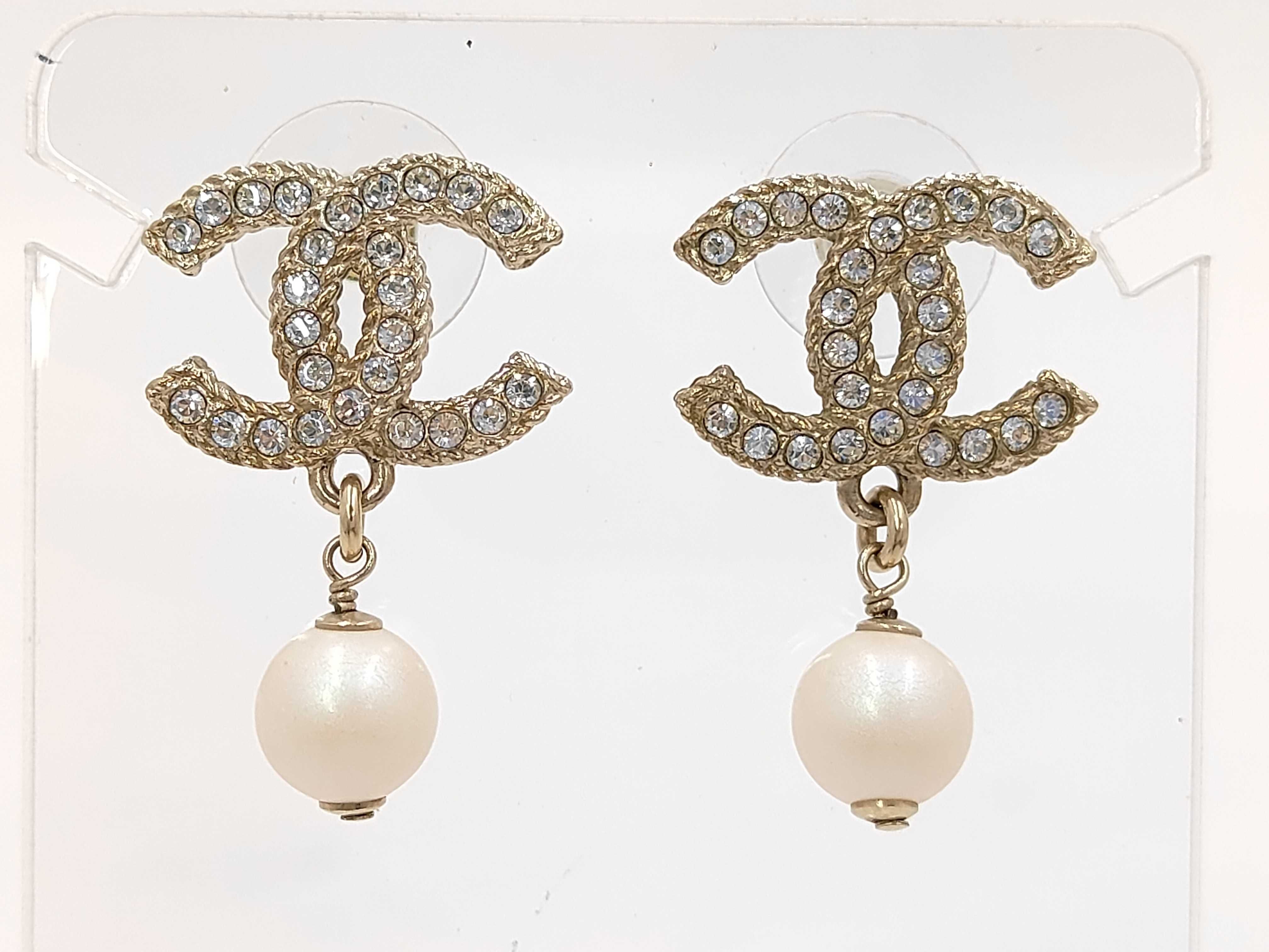 Coco Mark C21P Rhinestone Pearl Earrings