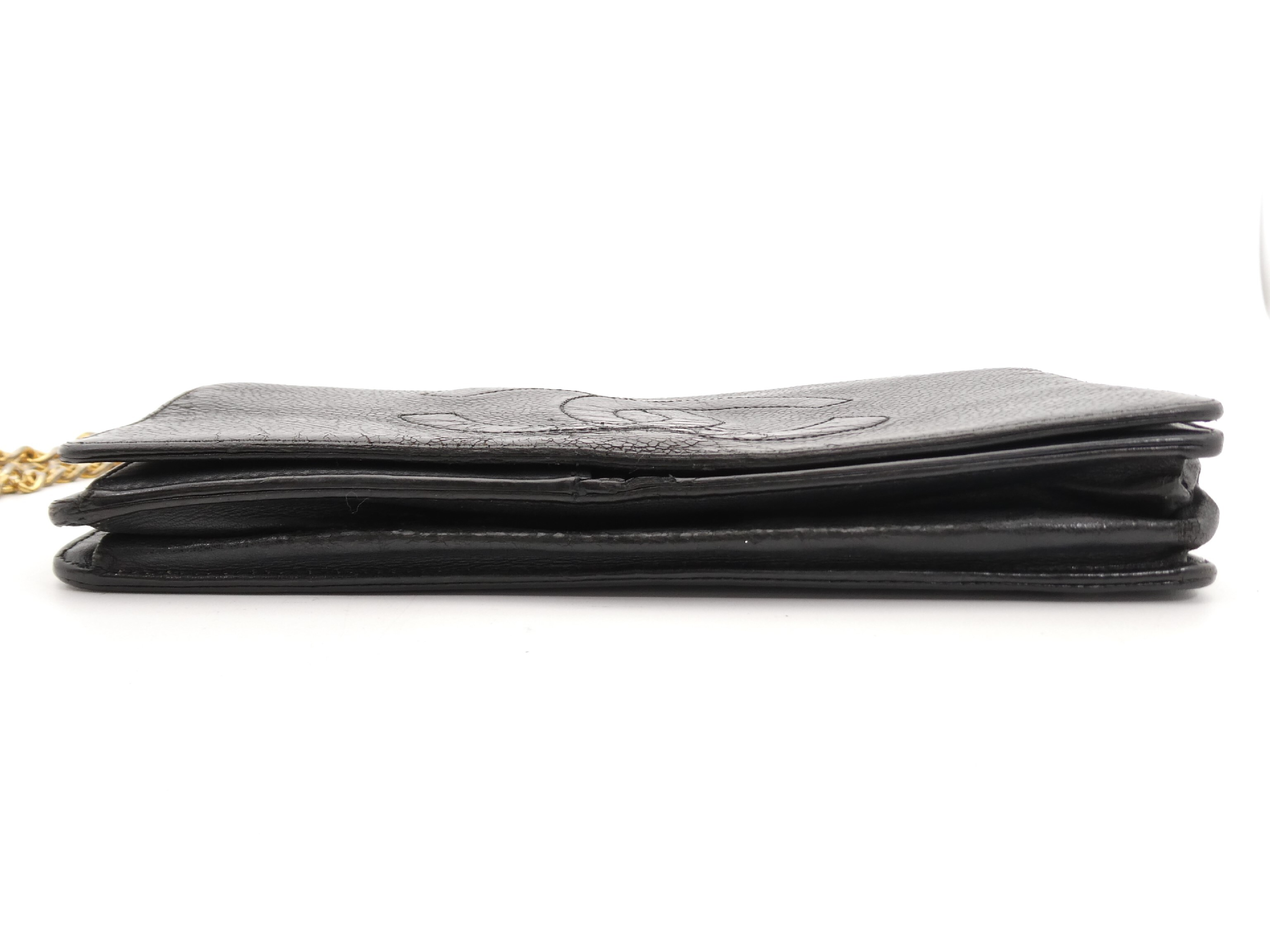 Caviar Skin Coco Mark Chain Wallet Shoulder Bag — view 5