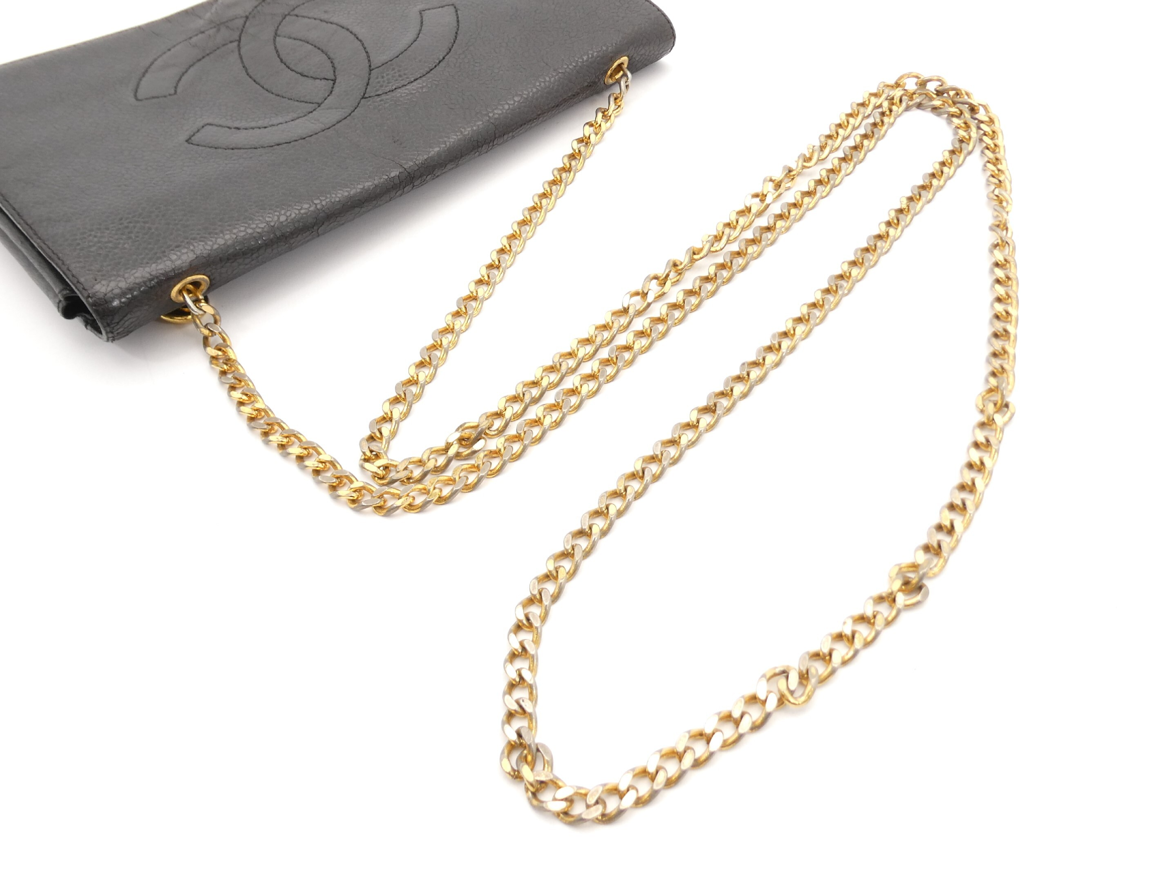 Caviar Skin Coco Mark Chain Wallet Shoulder Bag — view 6