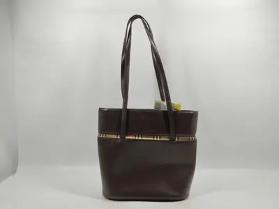 Nova Check Leather Bucket Handbag Tote Bag