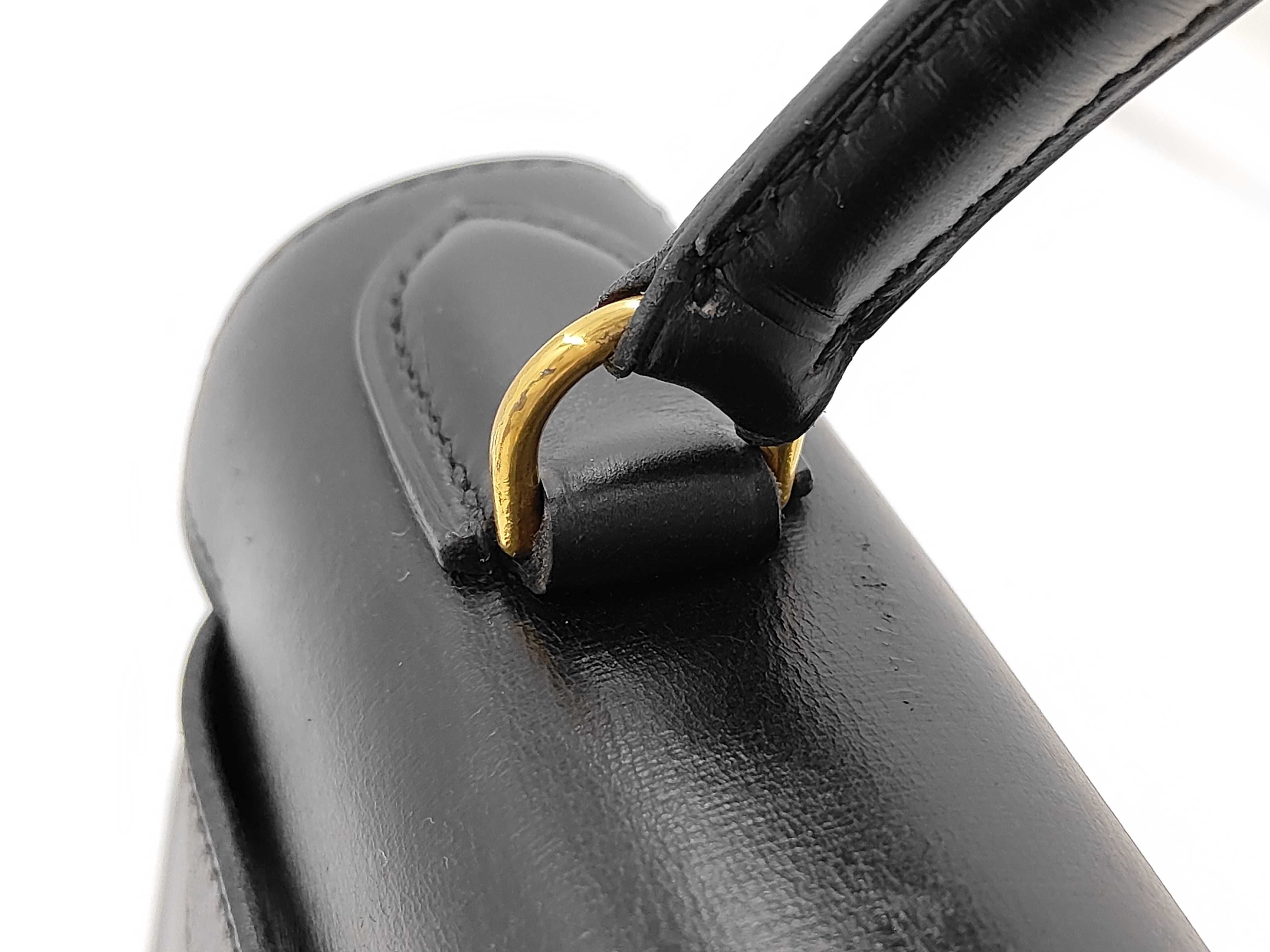 Kelly 28, Sellier Box Calf Leather, Black, Gold Hardware, K Stamp, Handbag — view 5