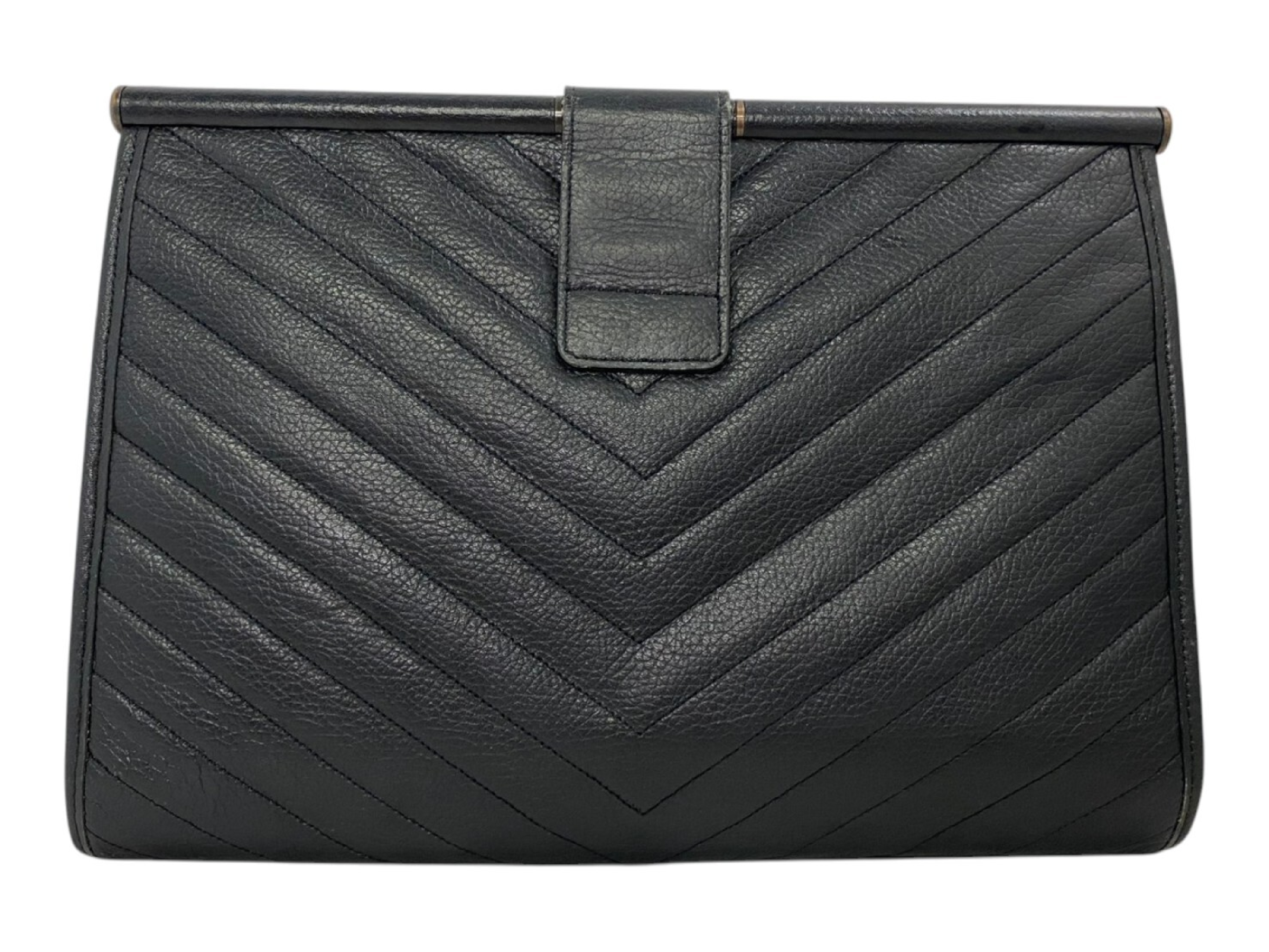 leather clutch bag — view 2