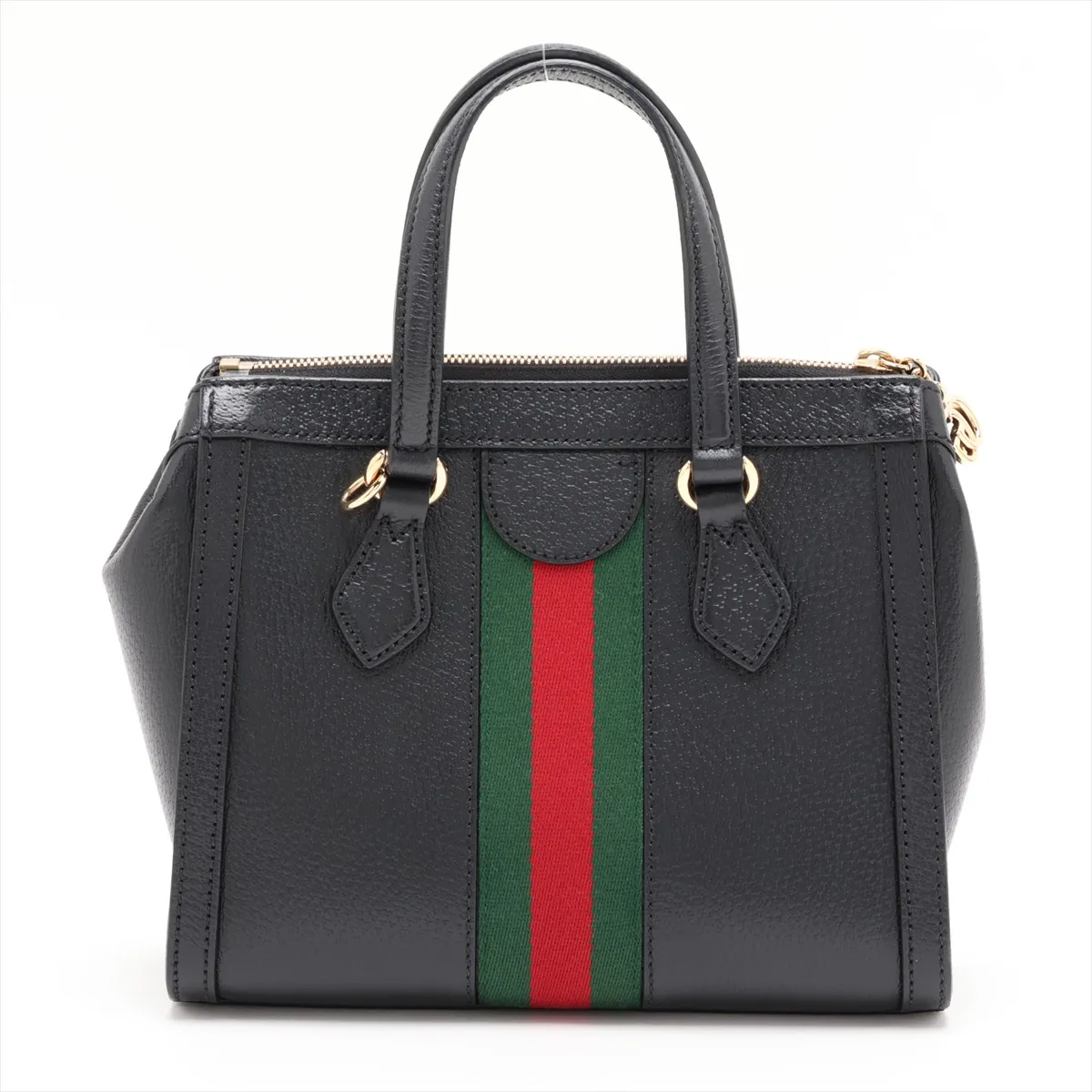 Ophidia 719882 Leather 2-Way Handbag, Black, Outlet — view 2
