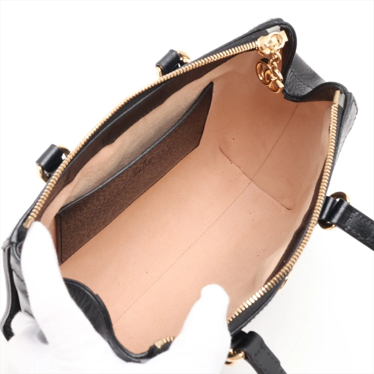 Ophidia 719882 Leather 2-Way Handbag, Black, Outlet — view 8