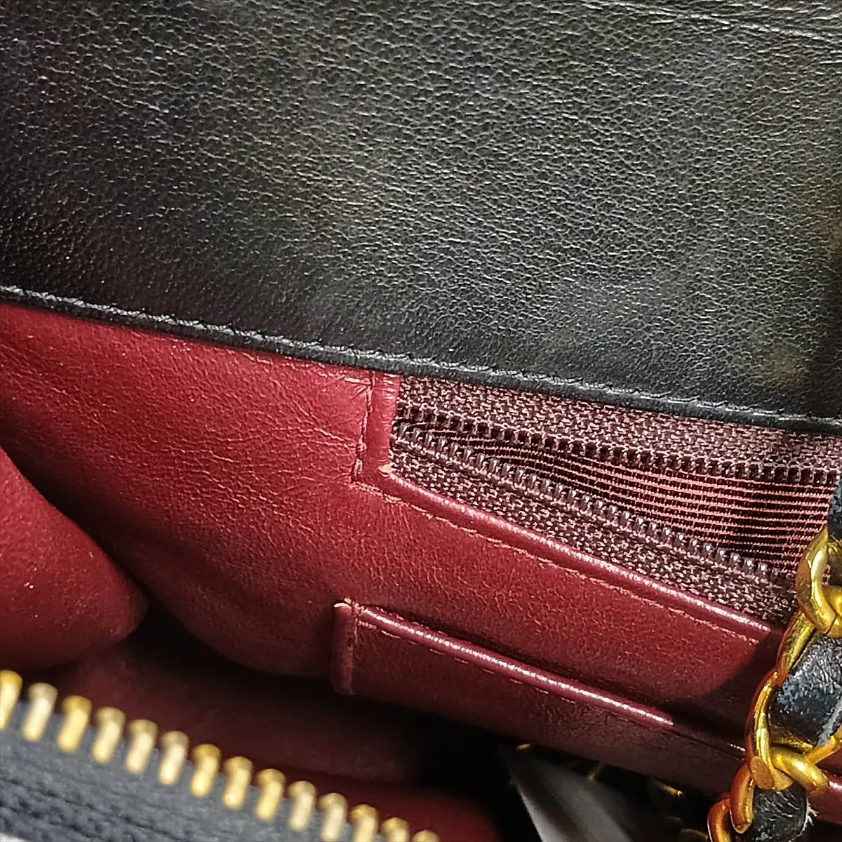 Matelassé Lambskin Chain Tote Bag, Black with Gold Hardware, Item No. 1373252 — view 12