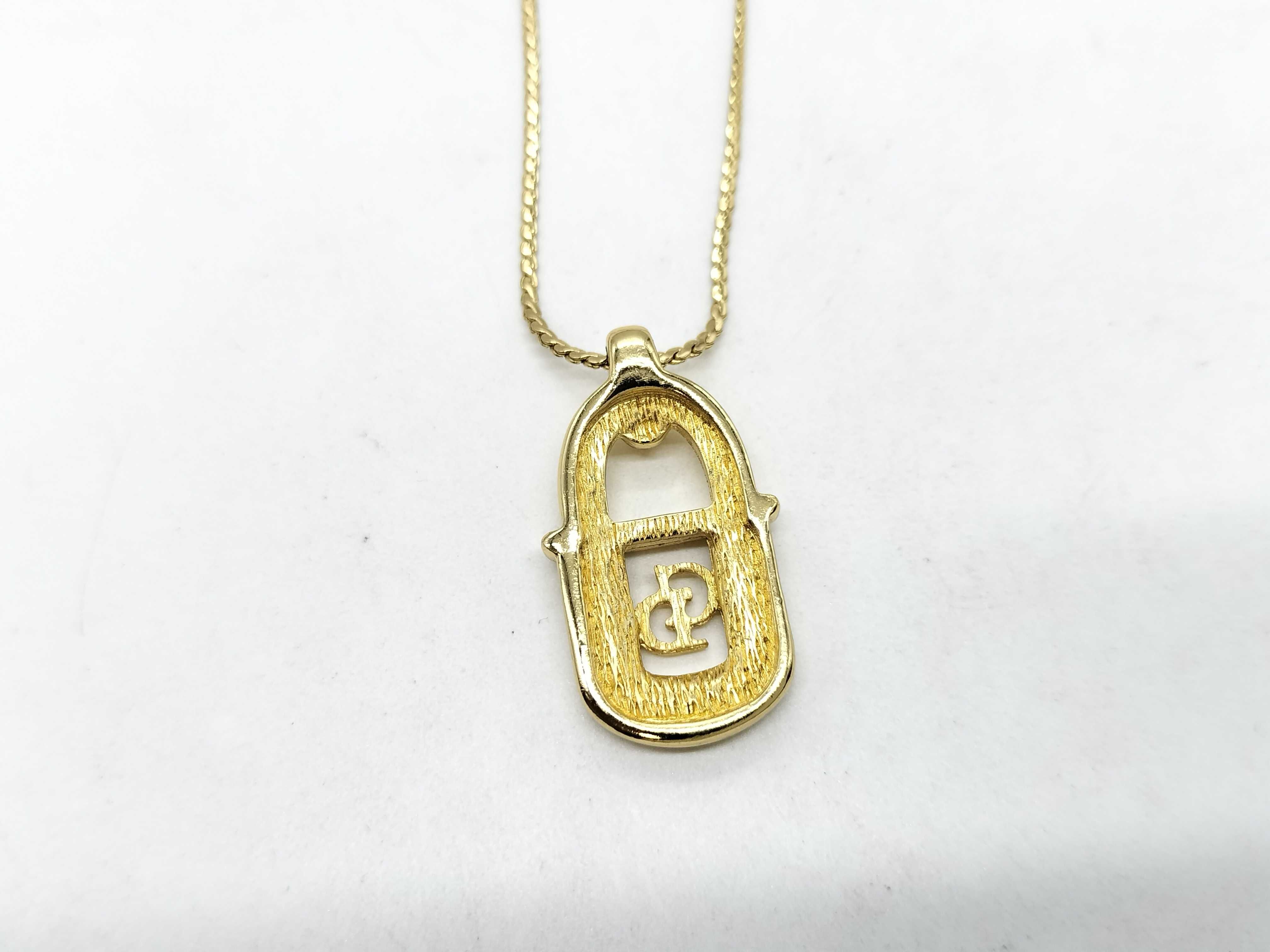 Plated Necklace with Mini CD Logo Pendant — view 3