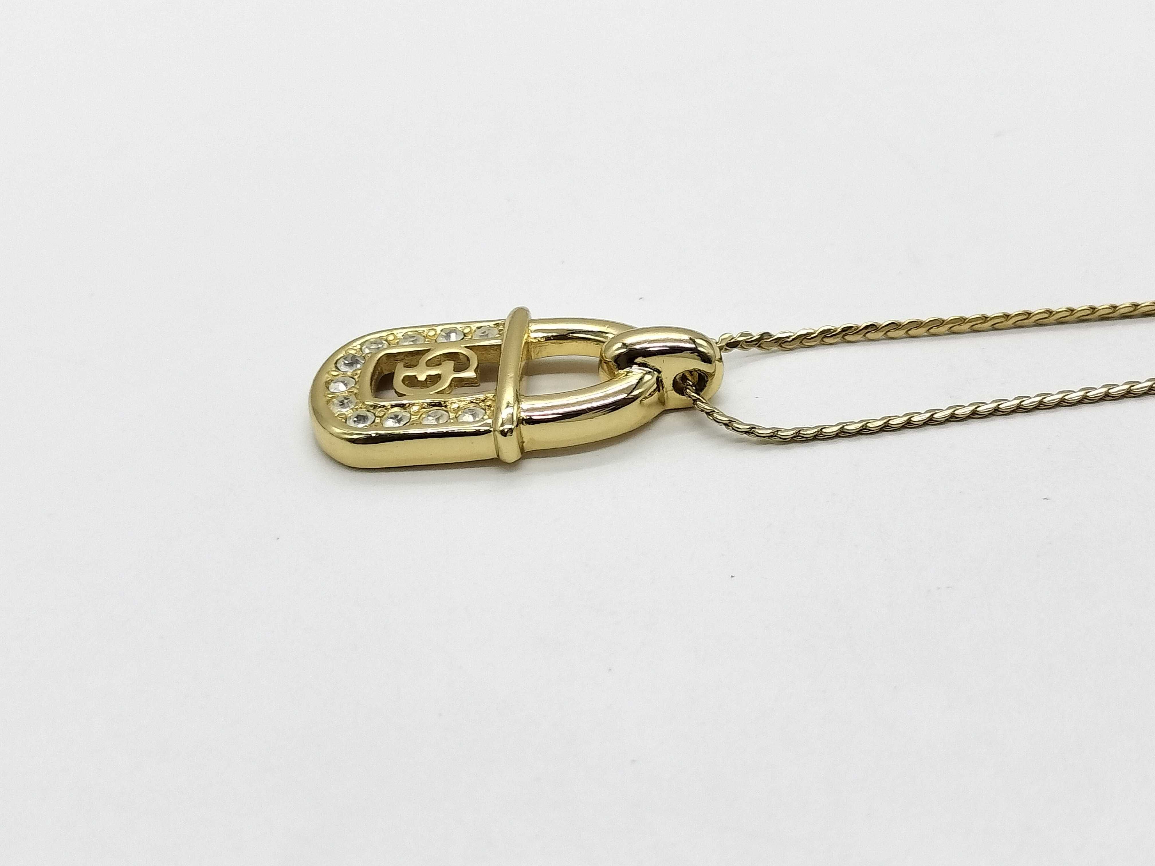 Plated Necklace with Mini CD Logo Pendant — view 4