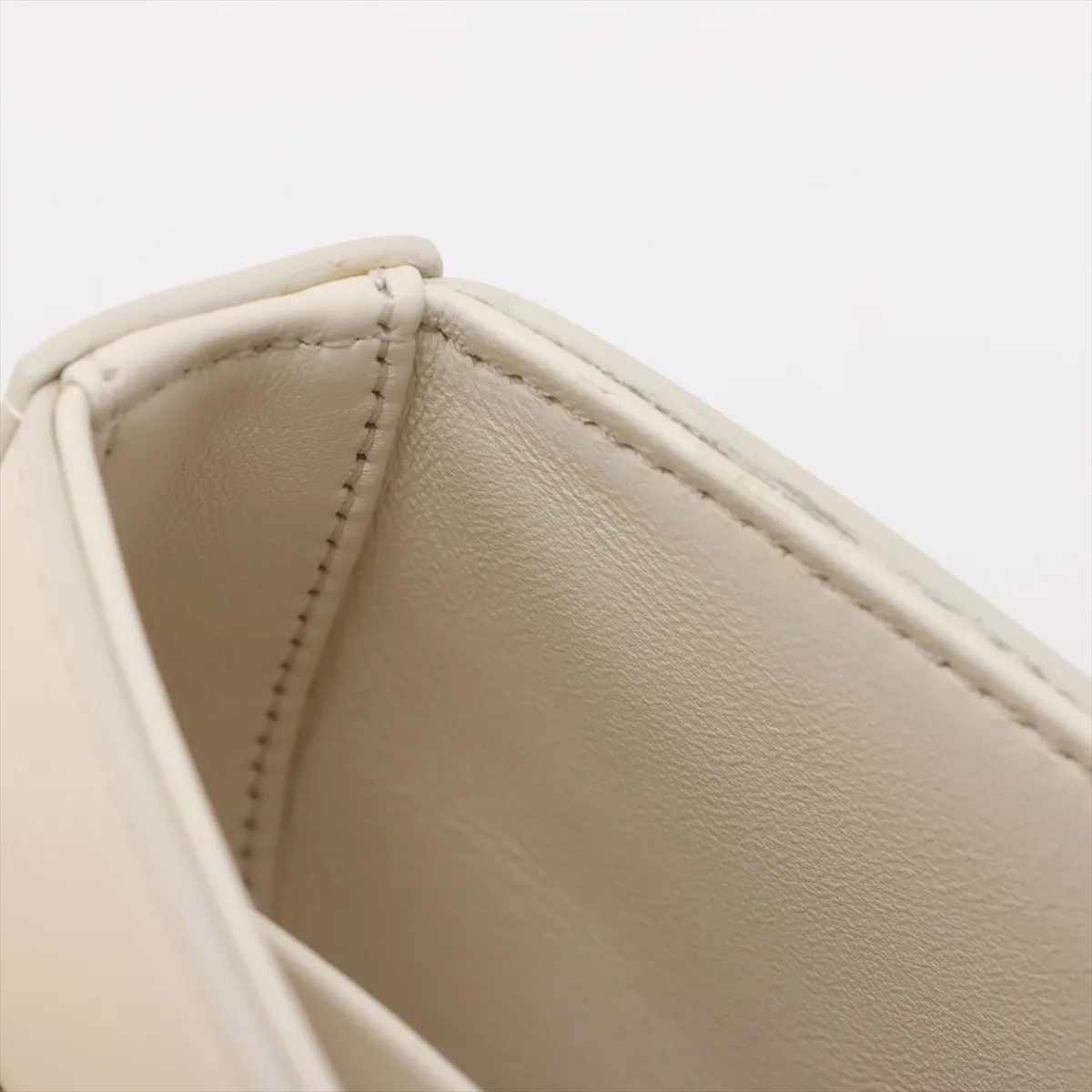Triomphe Patent Leather Handbag, White — view 12