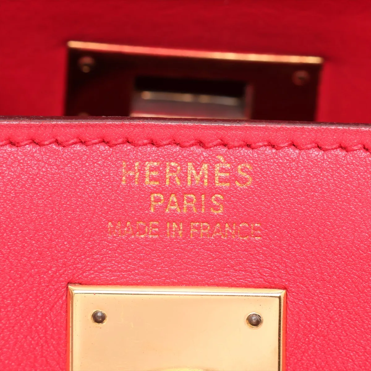 [Individually packaged] Hermes Kelly 35 Retournée Veau Gulliver Rouge Vif Gold Hardware C: 1999 — view 12