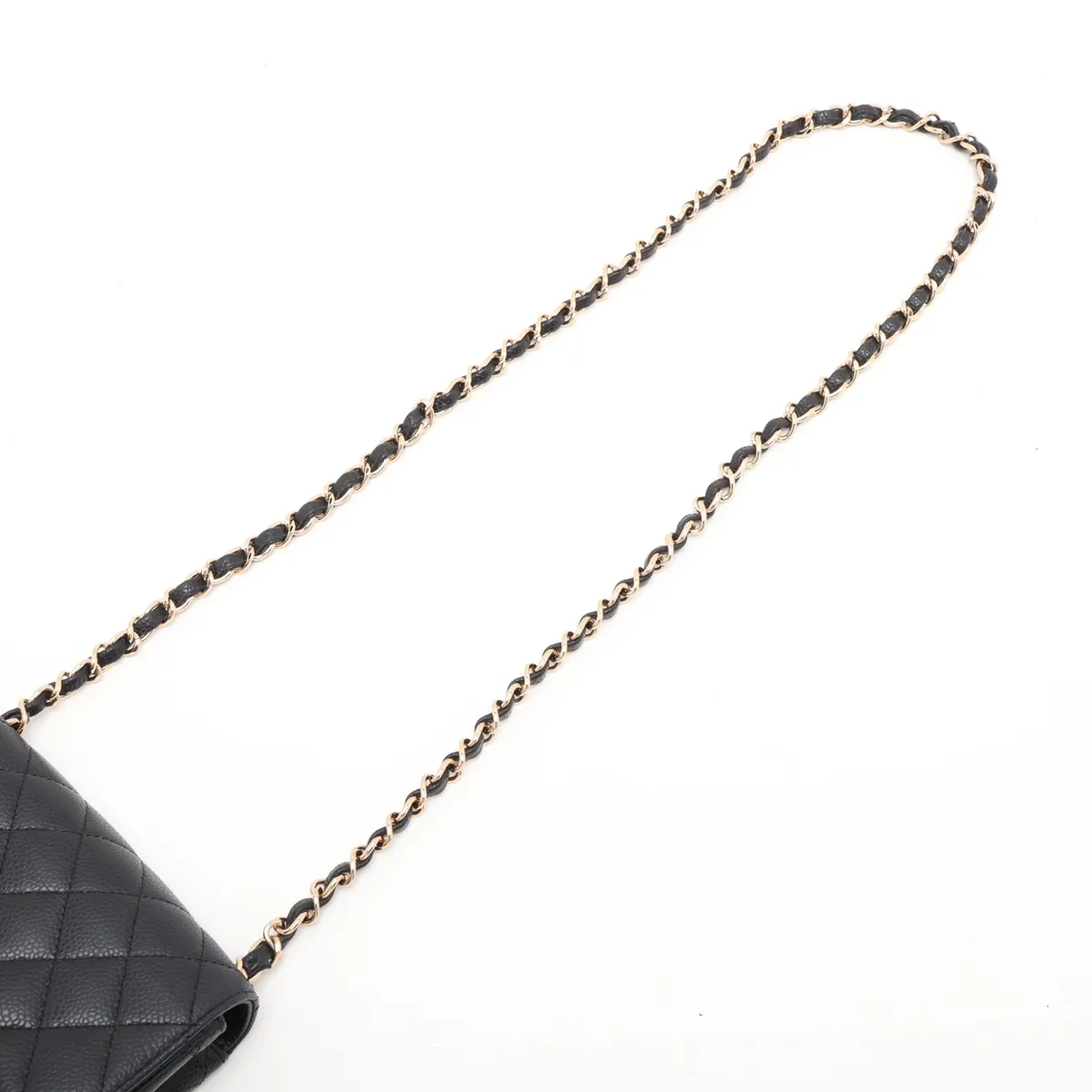 Mini Matelassé 17 Caviar Skin Single Flap Single Chain Bag, Black with Gold Hardware, 12038823, Serial Number 12, A35200 — view 5