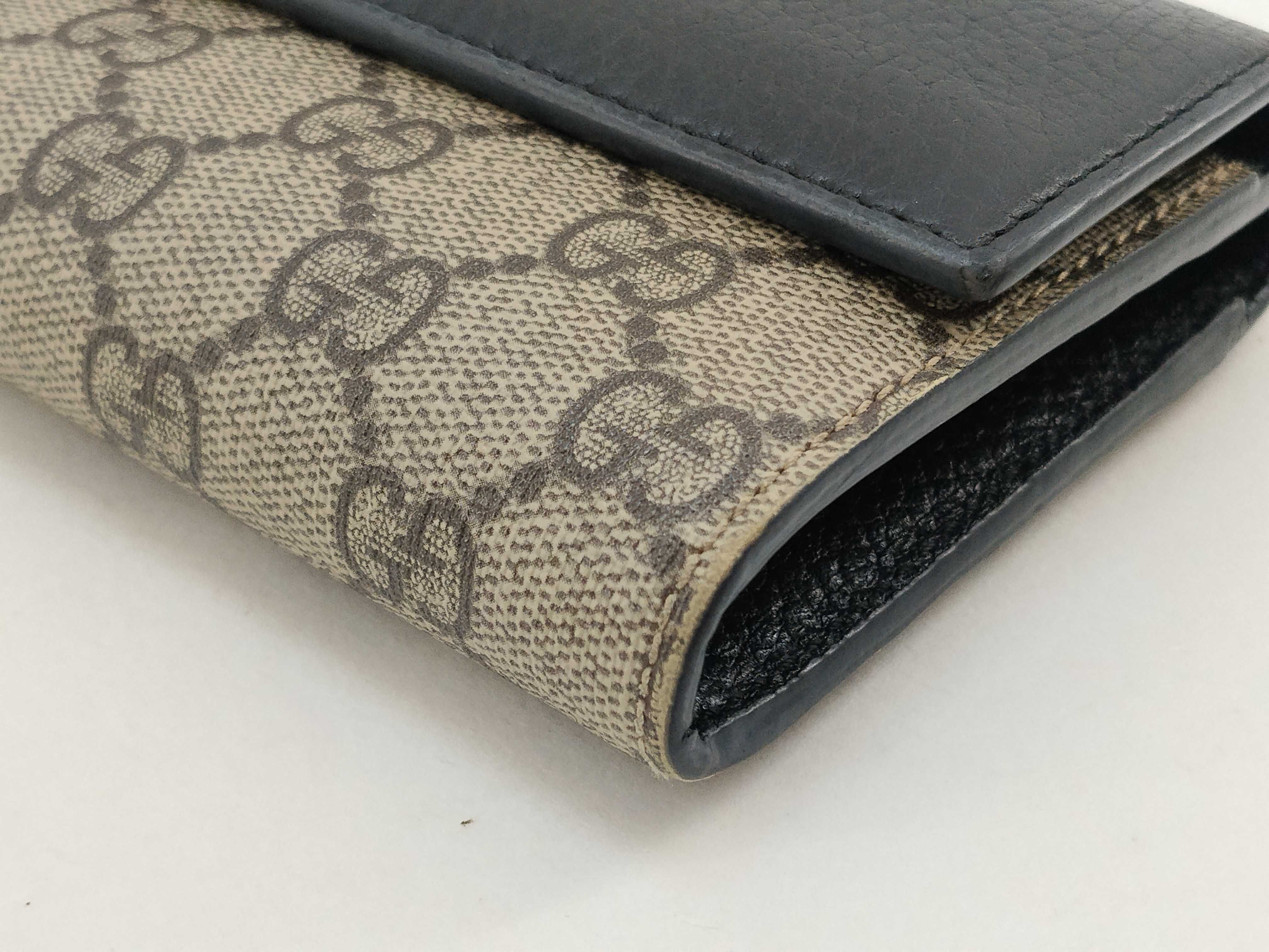 GG Supreme Gucci GG Marmont Black x Beige Long Wallet — view 4