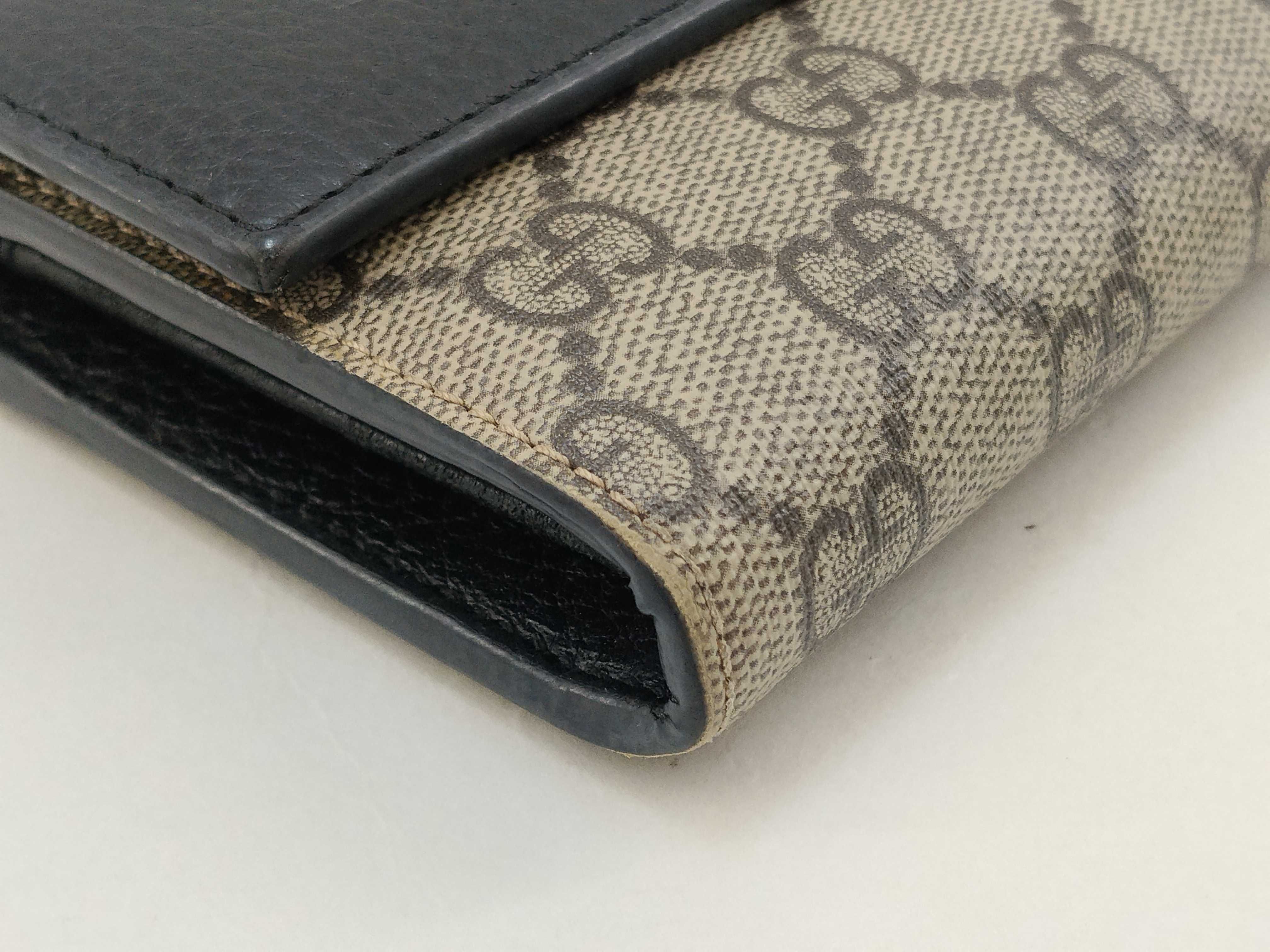 GG Supreme Gucci GG Marmont Black x Beige Long Wallet — view 6