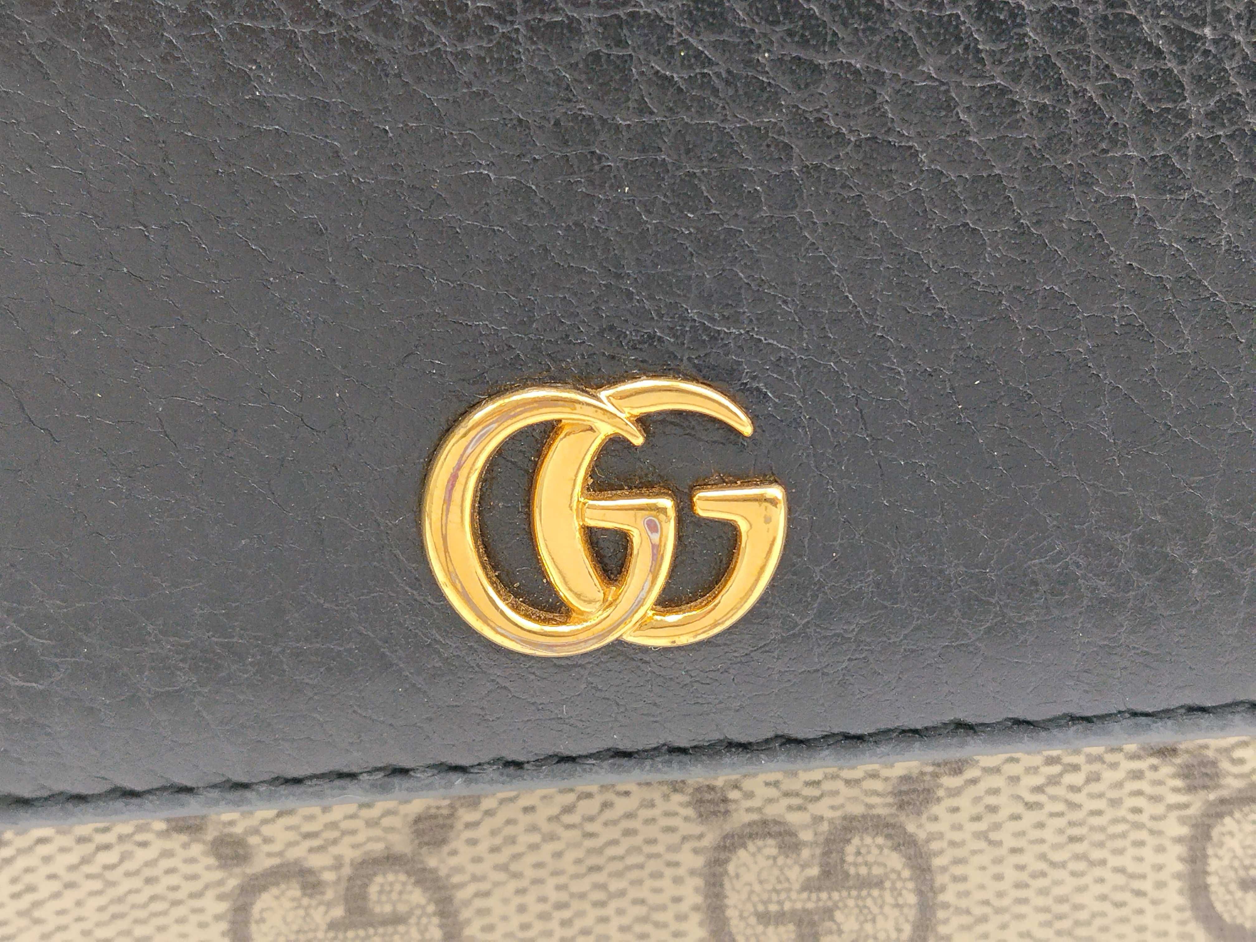 GG Supreme Gucci GG Marmont Black x Beige Long Wallet — view 8