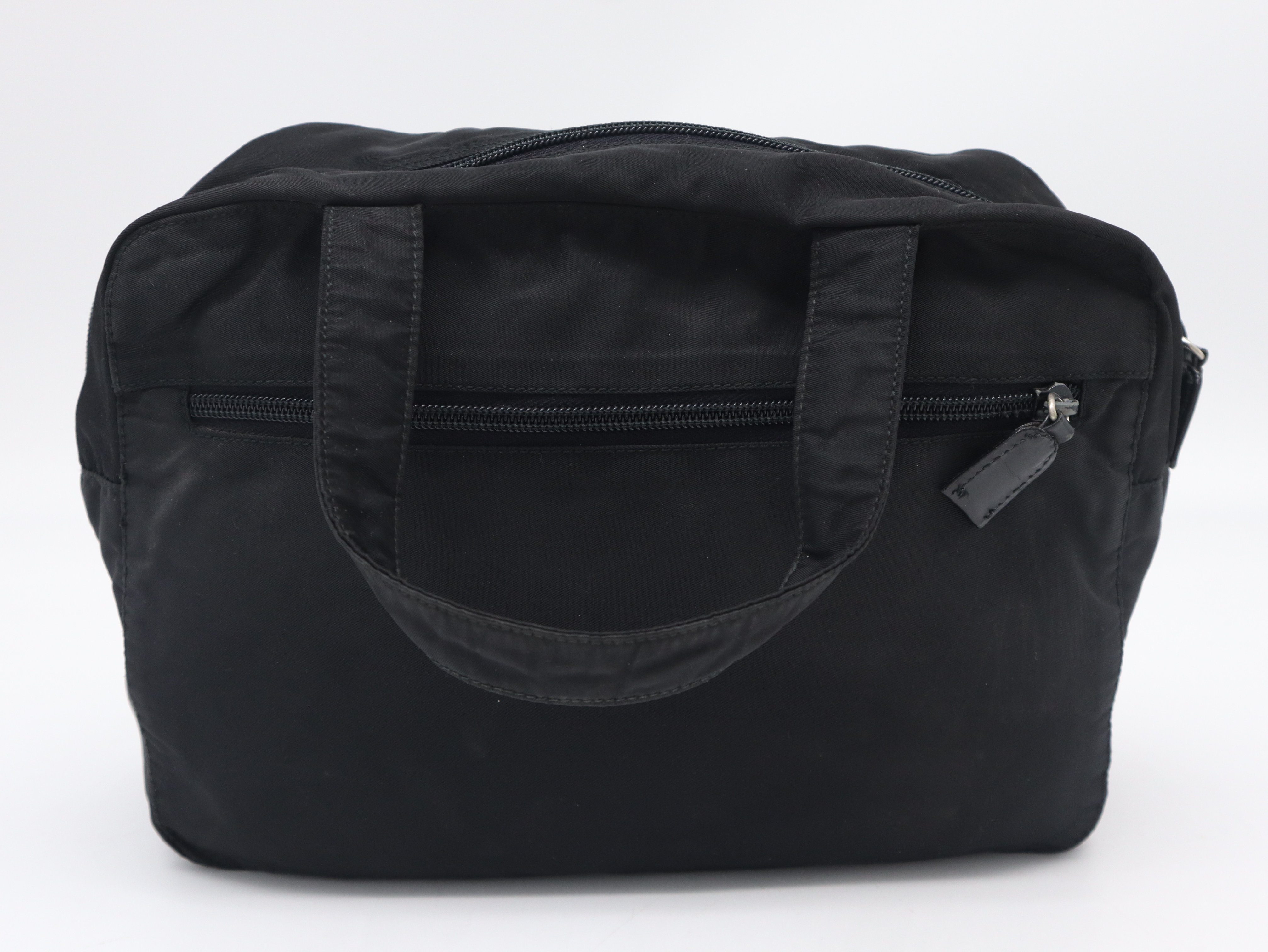 B8993 Nylon Handbag, Black — view 2