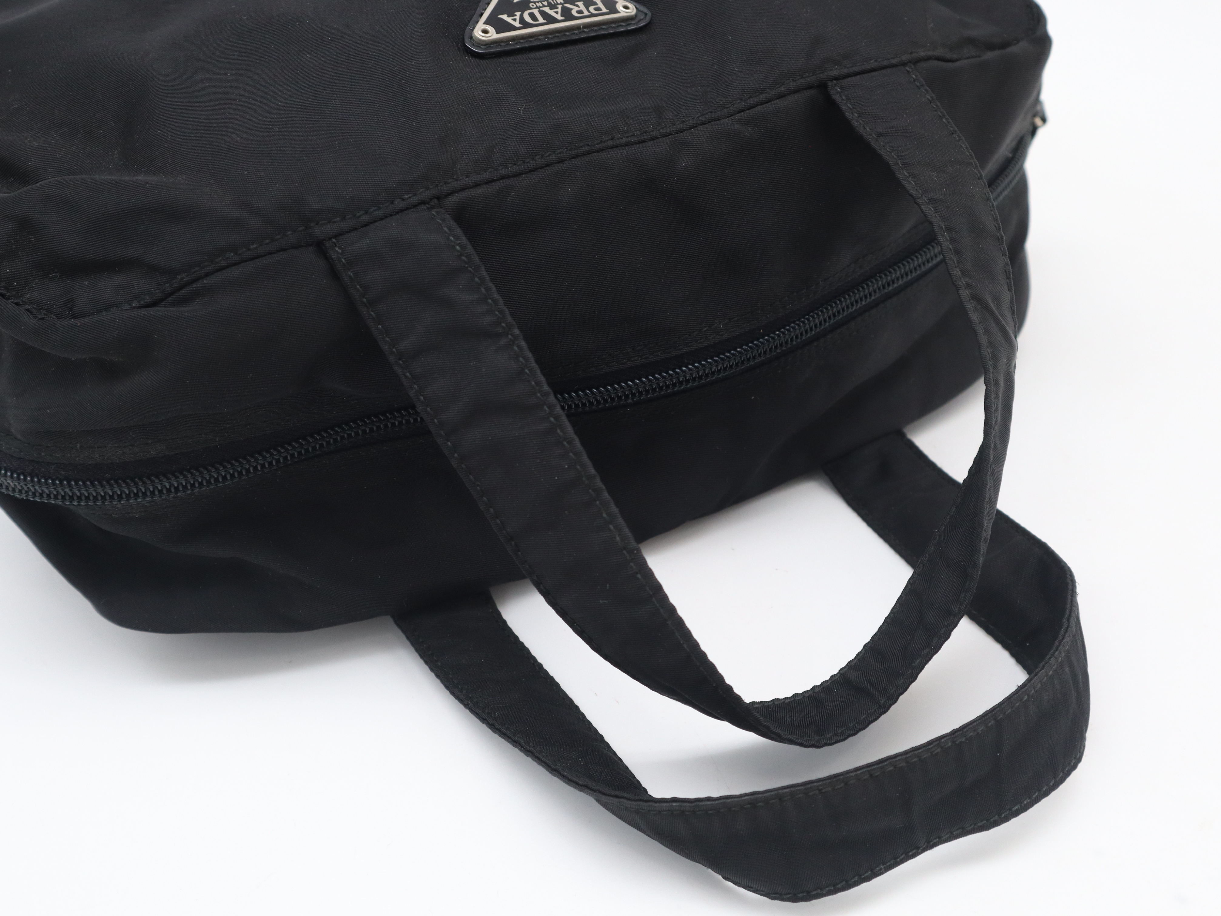B8993 Nylon Handbag, Black — view 6