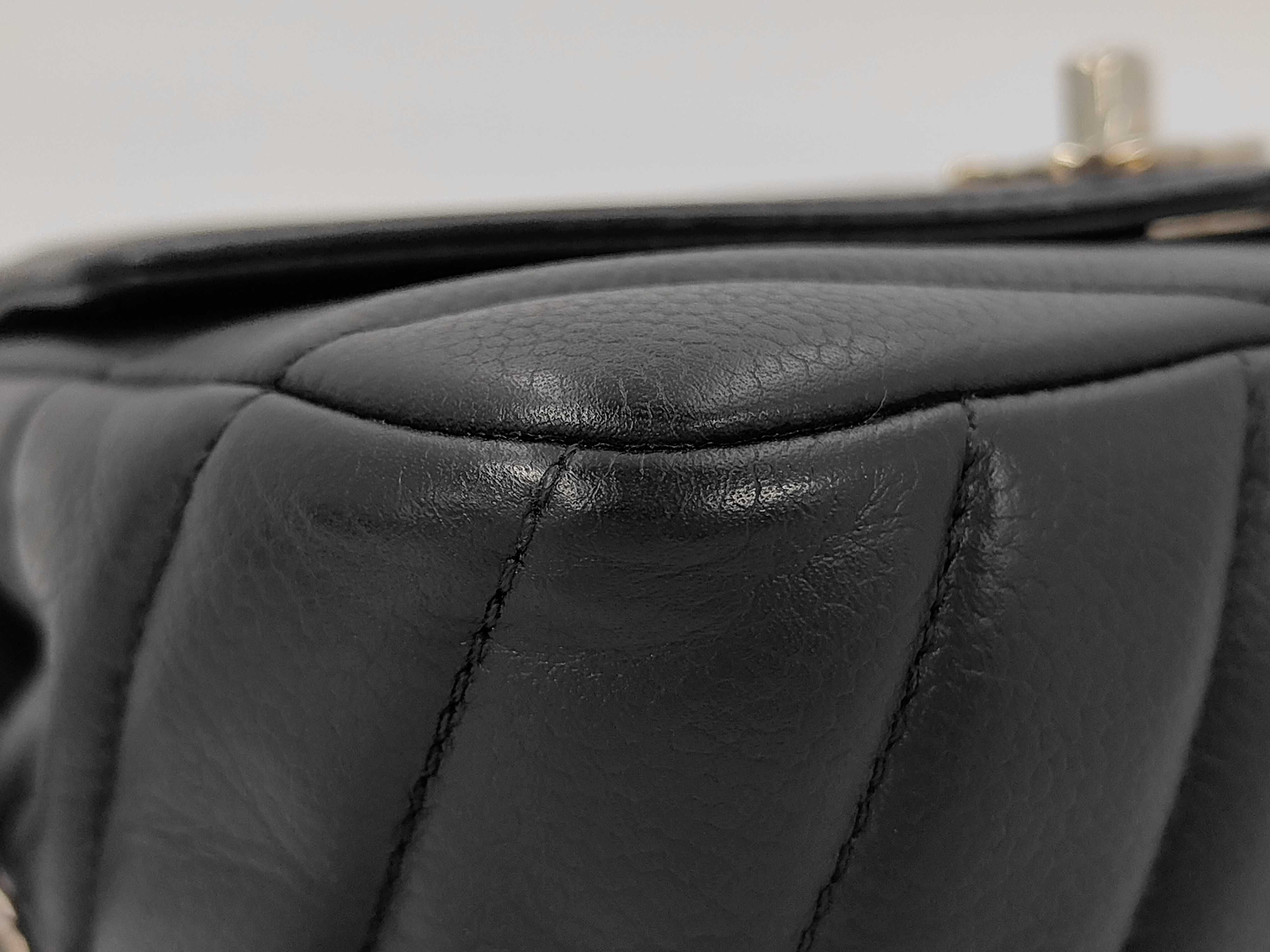 V-stitch caviar leather mini chain shoulder bag — view 6