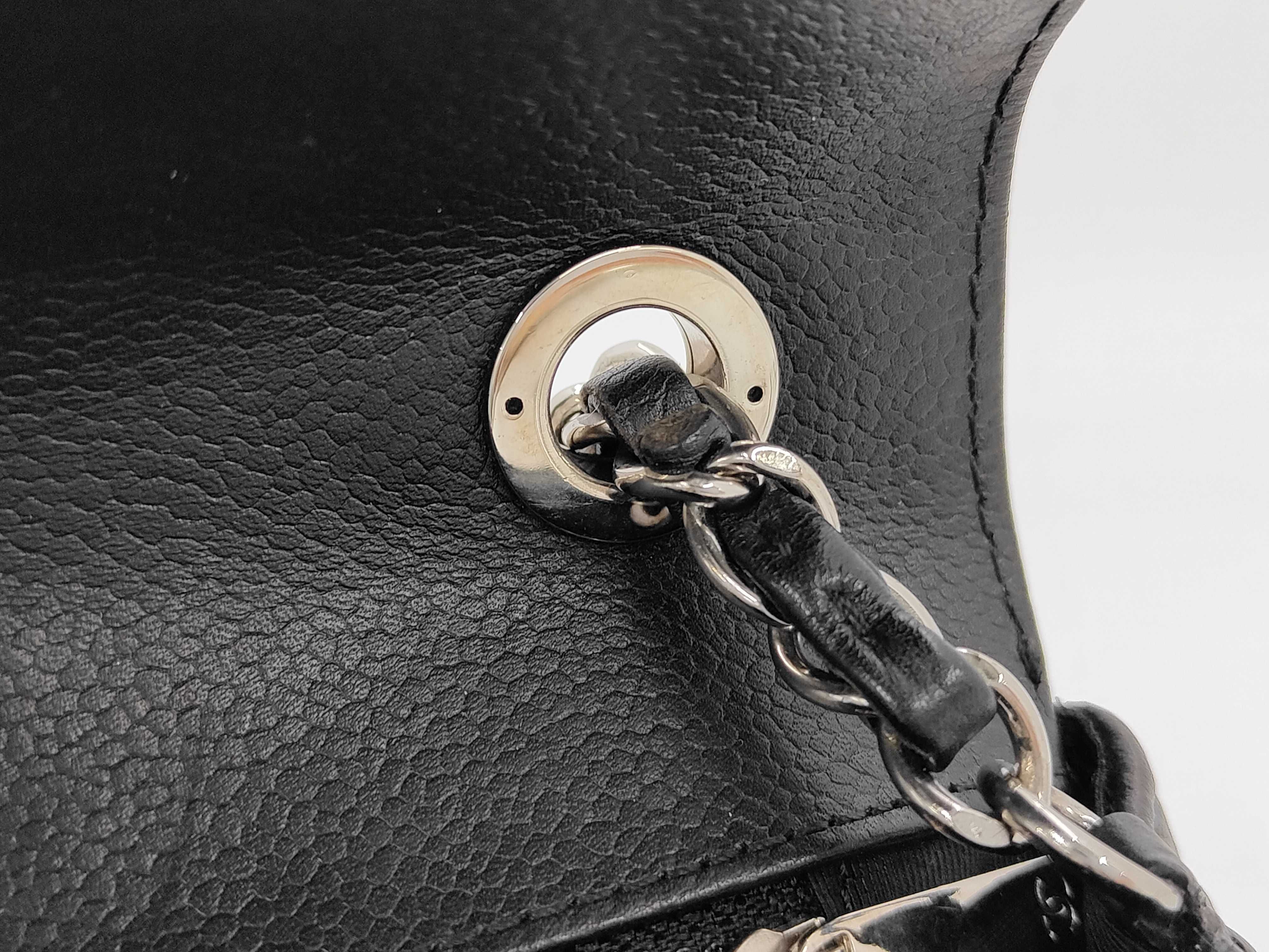 V-stitch caviar leather mini chain shoulder bag — view 9